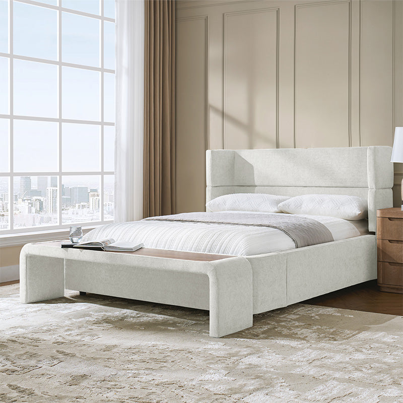 Kenny Modern Modular Upholstered Wingback Daybed with Interchangeable Functions & Overbed Table - Convertible Sofa Bed for Small Spaces, Guest Room & Home Office - Perfect for Lounging, Napping & Working