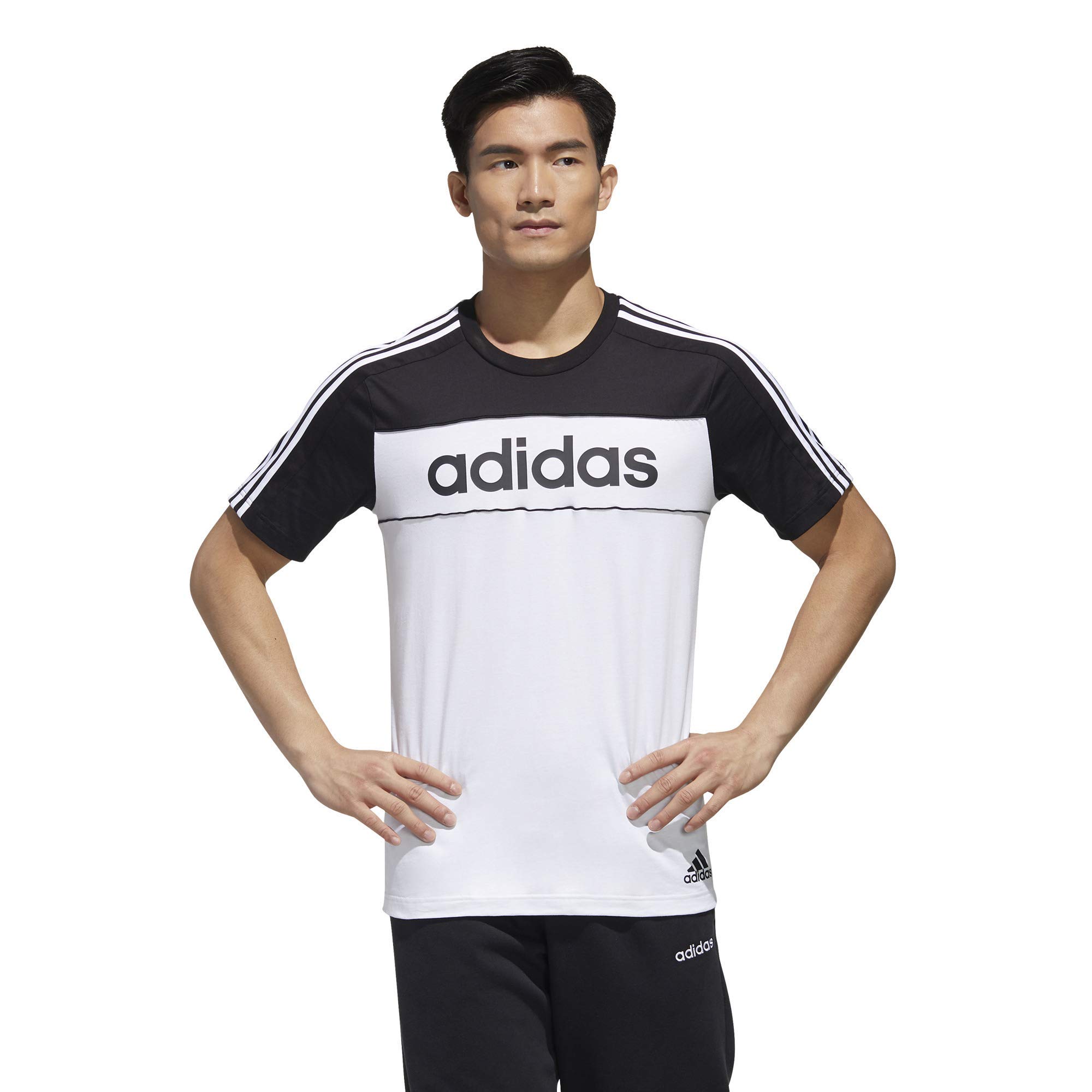 **adidas Men's Essentials Tape Tee - Comfortable Cotton Short Sleeve T-Shirt for Casual Wear, Gym & Everyday Outfits**