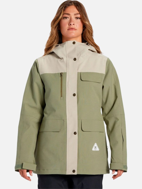 DC Women's Liberate Green Snow Jacket - Waterproof Winter Coat for Skiing, Snowboarding & Outdoor Adventures