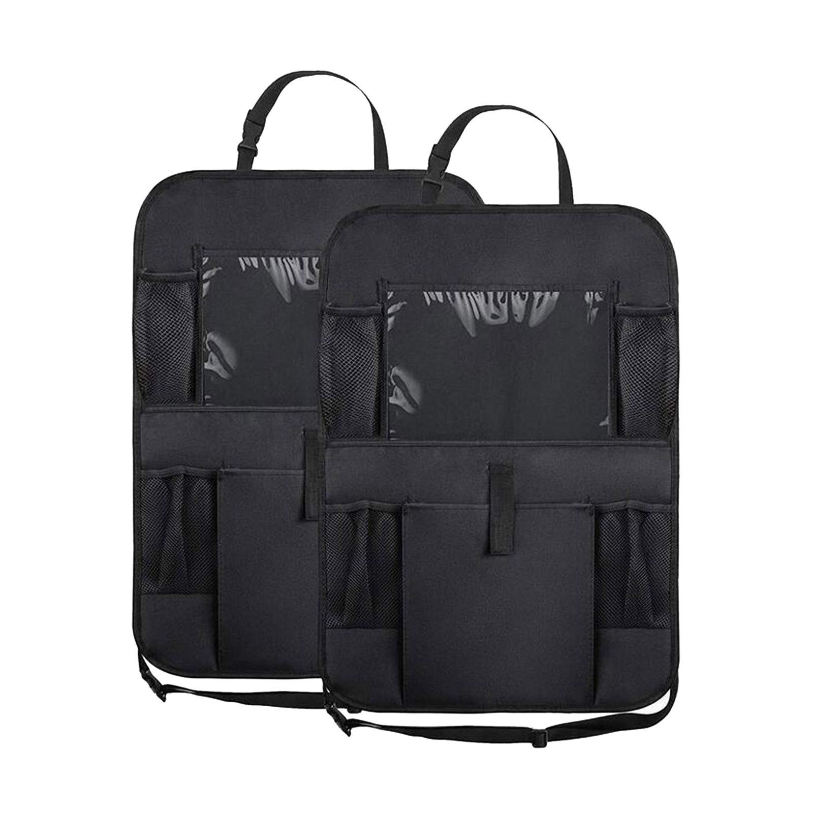 2 Pack Waterproof Backseat Car Organizer with Kick Mat - Durable Vehicle Storage Bins for Kids, Pets & Travel | Perfect for Road Trips, Family Outings & Daily Commute