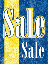 Custom Vinyl Window Sign - 'Sale' in Blue & Yellow - Perfect for Retail Stores, Clearance Events & Promotions