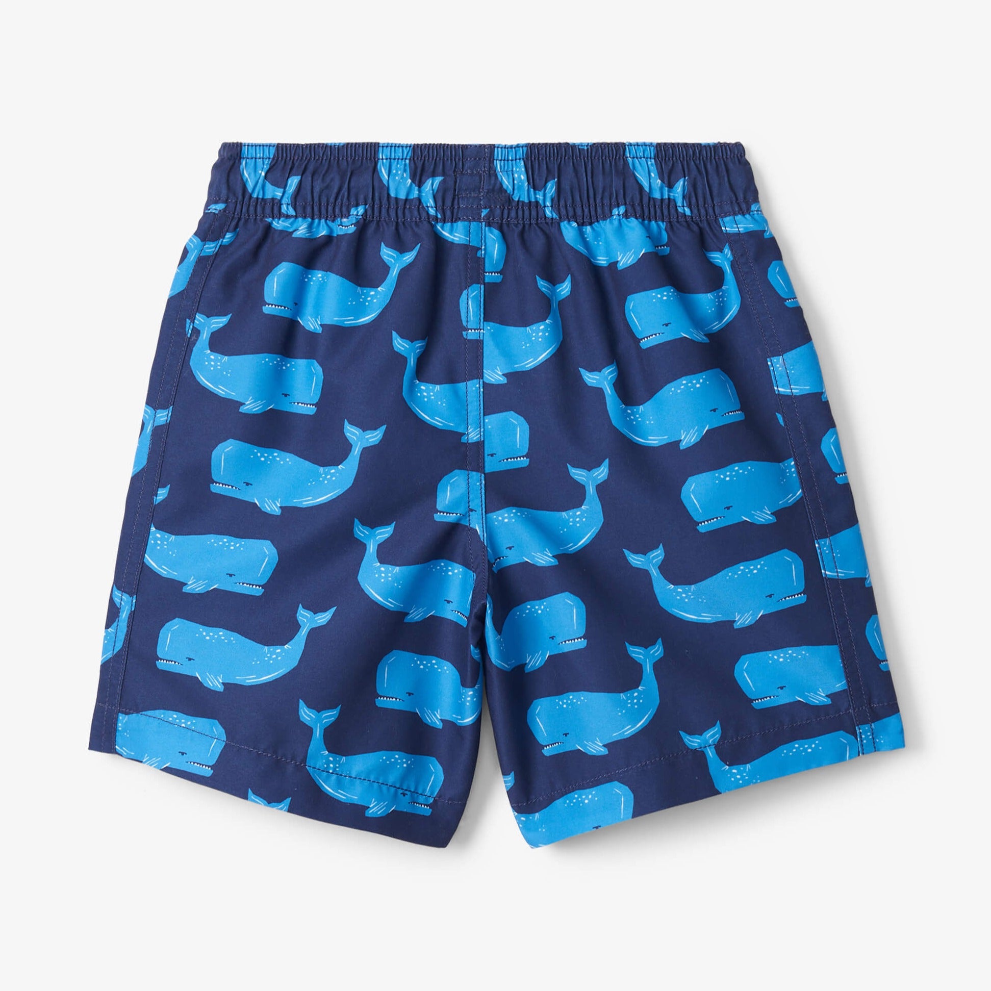 Hatley Block Whales Swim Trunks for Boys - Quick Dry Swim Shorts with UPF 50+ Sun Protection - Perfect for Beach, Pool, and Summer Water Activities