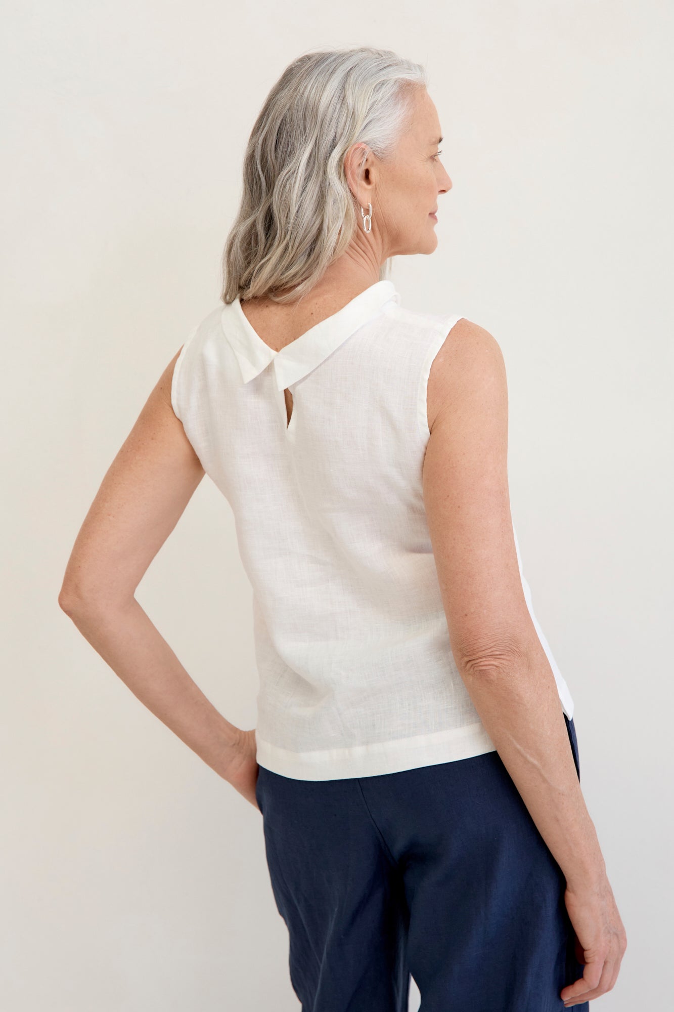Celine Linen Top for Women - Soft Breathable Warm White Blouse for Summer & Spring | Casual Wear, Office Outfits, Date Night & Vacation Essentials