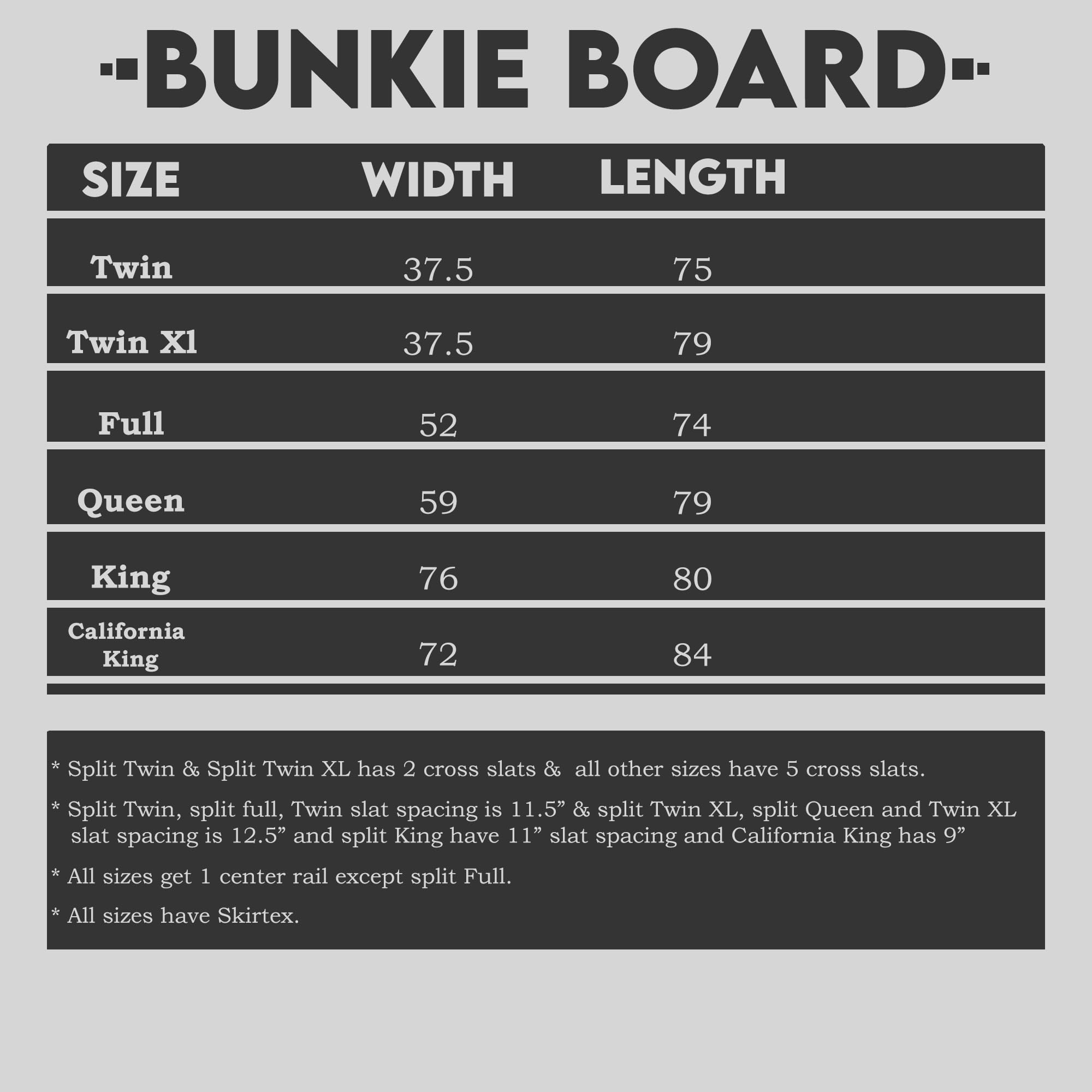 Greaton 1.5-Inch Split Bunkie Board for Mattress Support - King Size Bed Foundation, Fully Assembled, Enhanced Comfort & Durability, Grey - Perfect for Platform Beds, Adjustable Bases & Box Spring Replacement