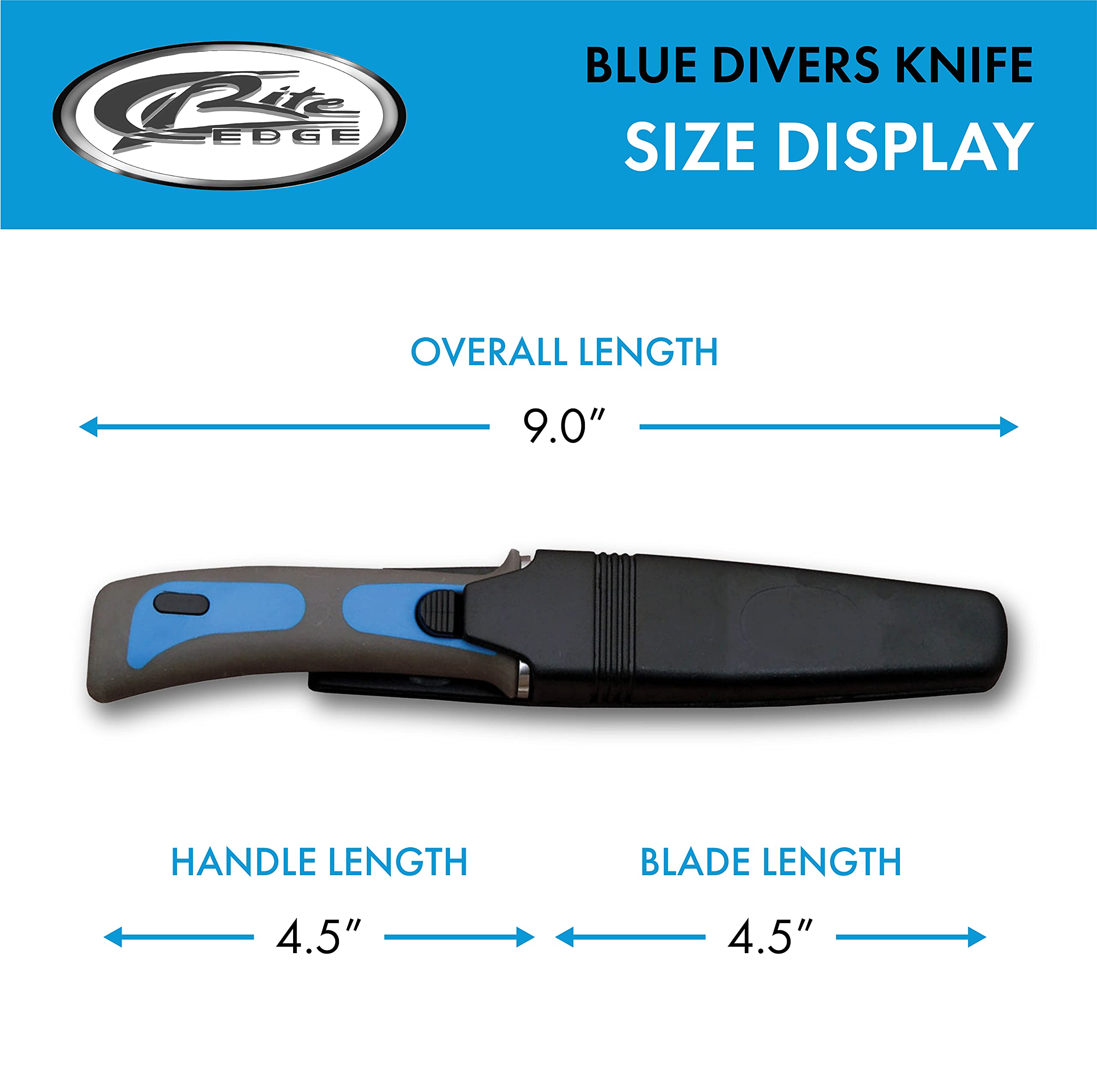 Szco Supplies Professional Diver's Knife - Stainless Steel Dive Knife with Sheath for Scuba Diving, Snorkeling & Water Sports | Perfect Underwater Tool for Cutting Ropes, Nets & Marine Activities
