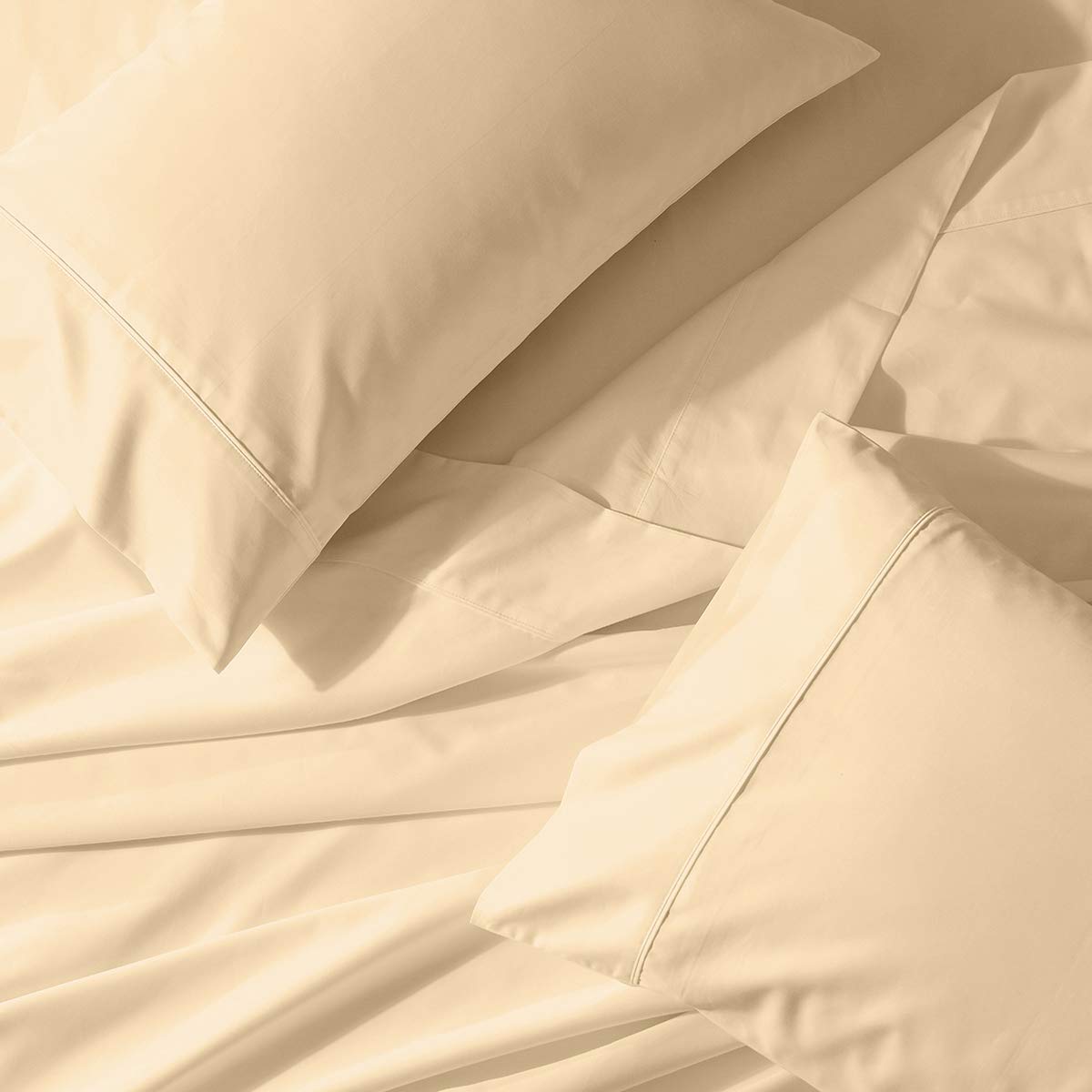 Premium Solid Canvas King Size Pillowcases - Ultra Soft 100% Cotton Percale Set of 2 (White) for Luxury Bedroom & Guest Room Decor
