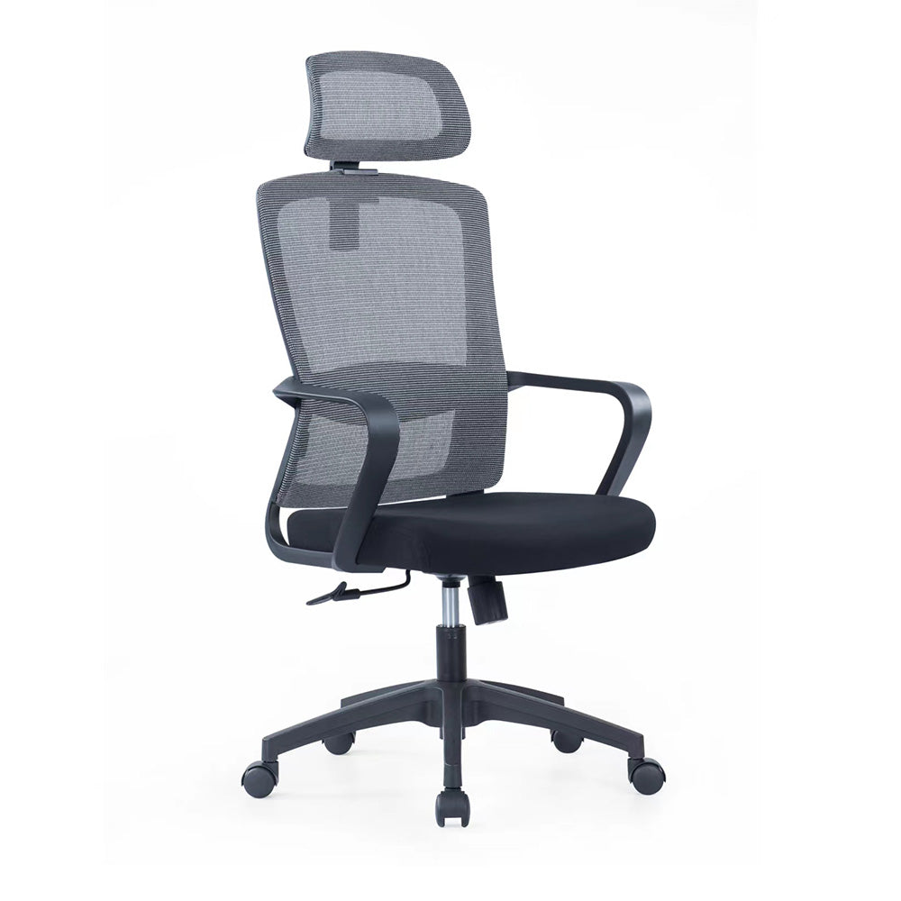 MILOS II Black Mesh Office Chair - Ergonomic High Back Executive Chair with Adjustable Lumbar Support for Home & Office Workspace Comfort