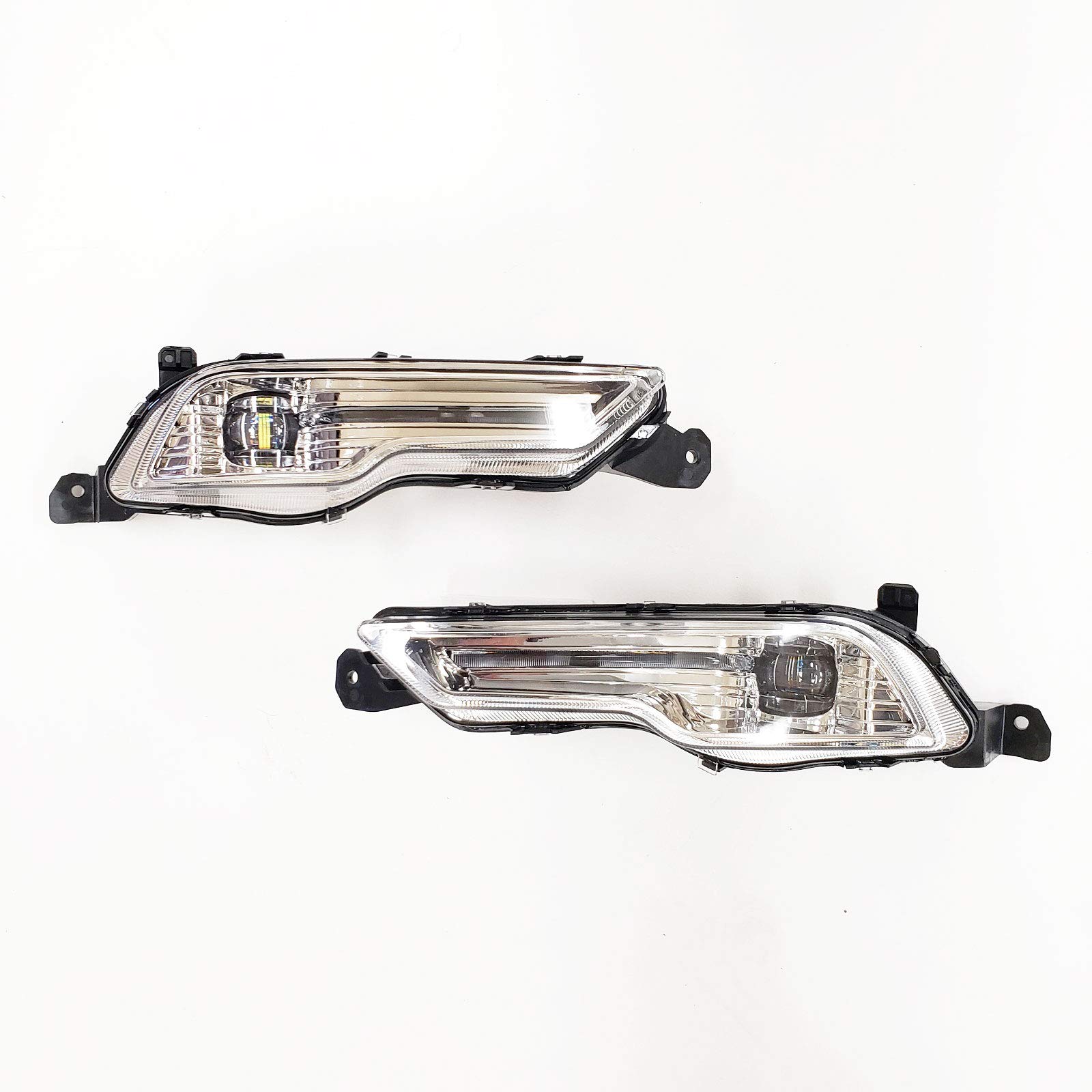LEDIN Built-in LED Fog Lights for 2017-2018 Ford Fusion - OE Style Clear Lens with Switch, Bezels & Wiring Kit - Perfect for Night Driving & Foggy Conditions