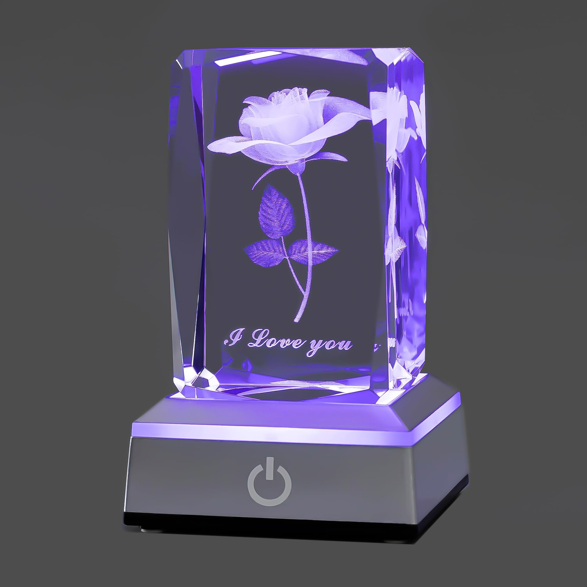 3D Rose Crystal Multicolor Night Light - Romantic 