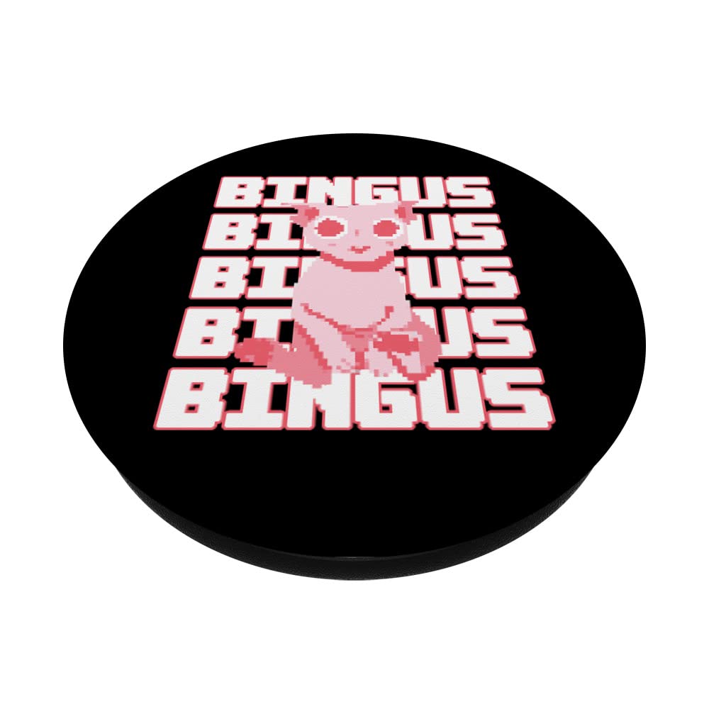 Bingus Pixel Art Meme PopSockets - Swappable PopGrip Phone Grip & Stand for iPhone, Samsung - Funny Cat Meme Accessory for Phone Cases, Laptops, Tablets | Perfect Gift for Meme Lovers