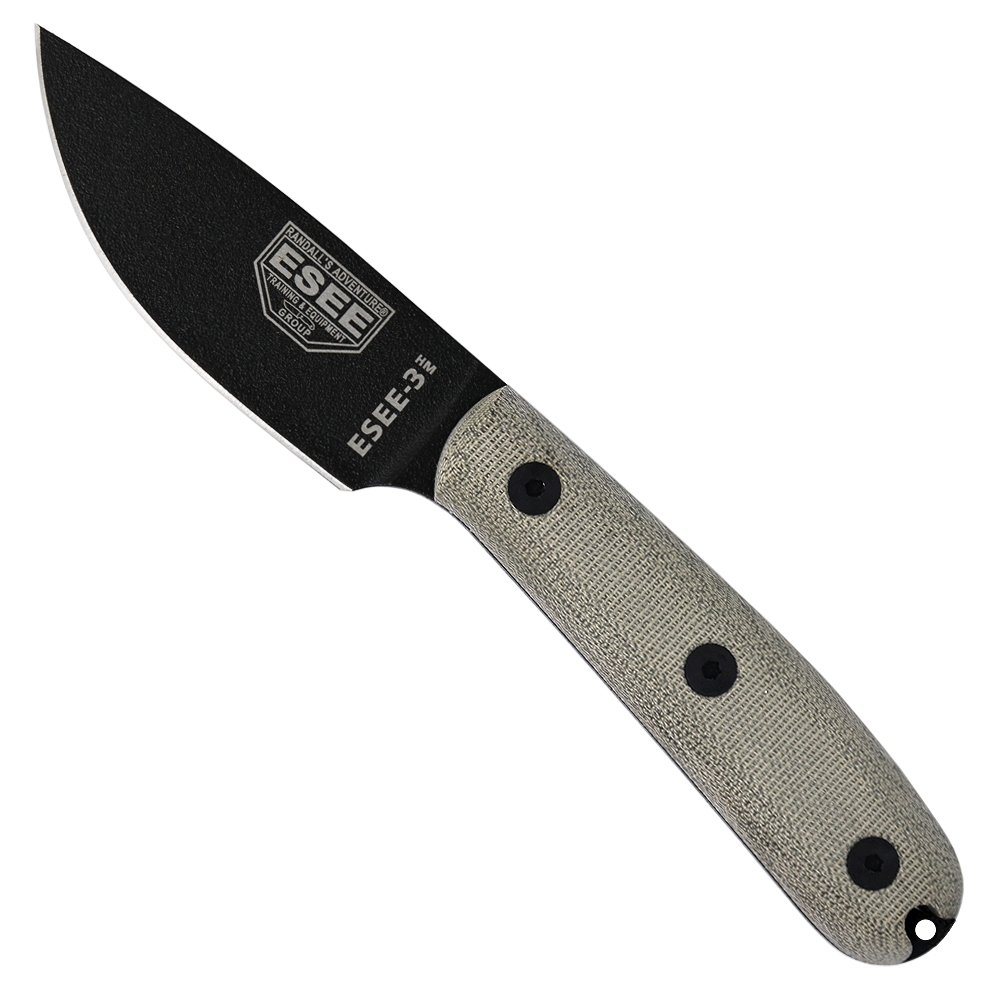 ESEE 3HM Modified Handle Fixed Blade Survival Knife with Sheath - Perfect for Camping, Hunting, and Outdoor Adventures