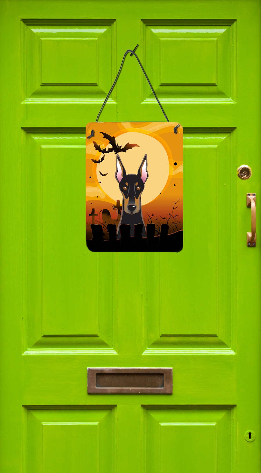 Halloween Doberman Metal Wall Decor - 12x16 Aluminum Sign for Kitchen, Bar, Bathroom & Front Door | Spooky Home Decor | Perfect for Halloween Party & Haunted House Theme
