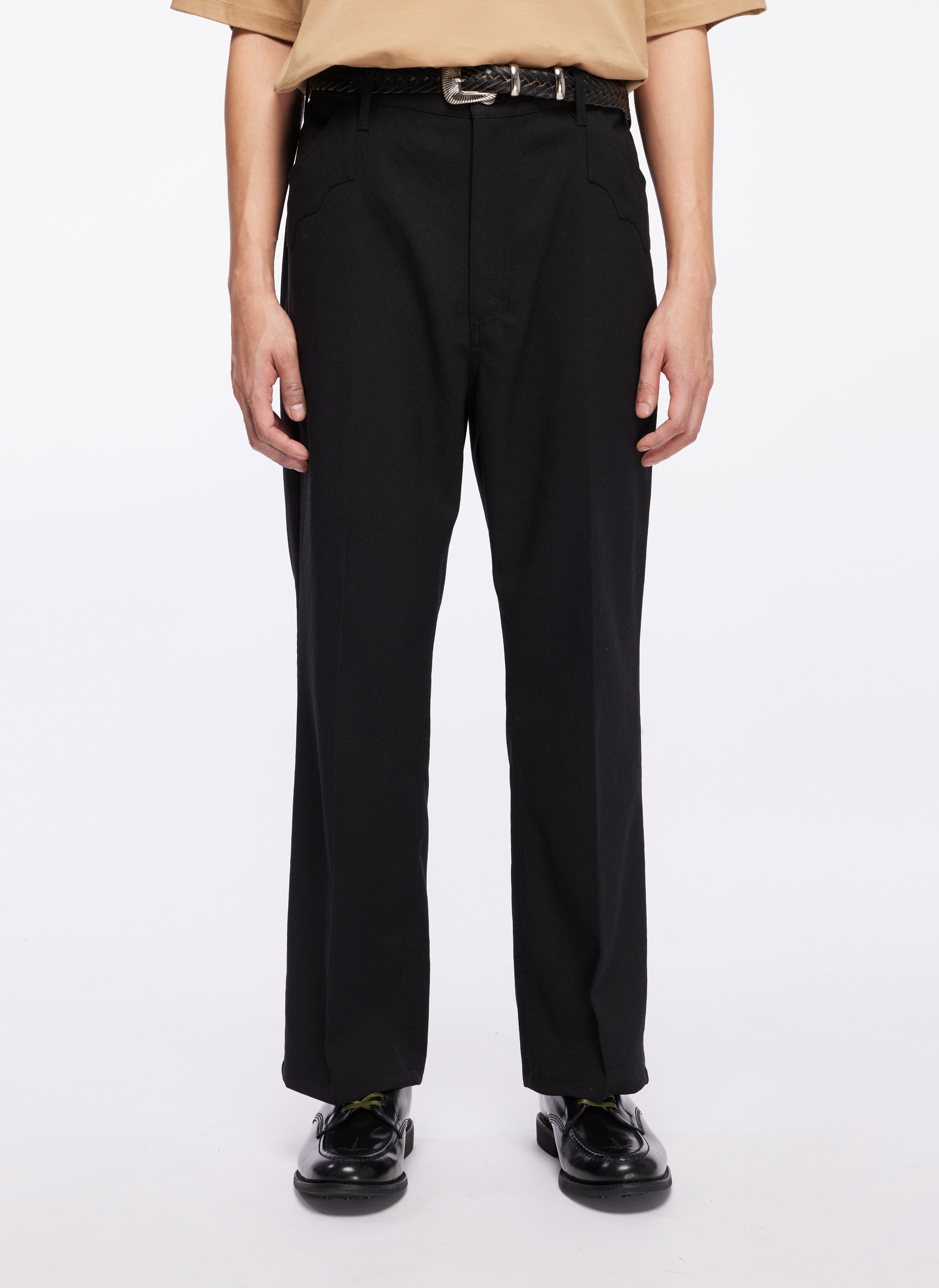 Wool-Like Polyester Bootcut Flare Pants for Women - Comfortable Stretch Office Pants & Casual Winter Work Pants