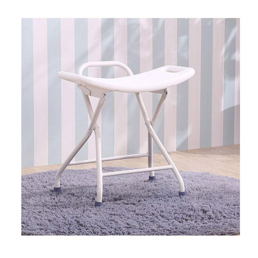 SANDSXZHQ Adjustable Shower Chair with Non-Slip Seat - Sturdy Plastic & Stainless Steel Bath Stool (30x48x45cm) for Elderly, Disabled & Post-Surgery Use - Ideal for Bathroom Safety & Comfort