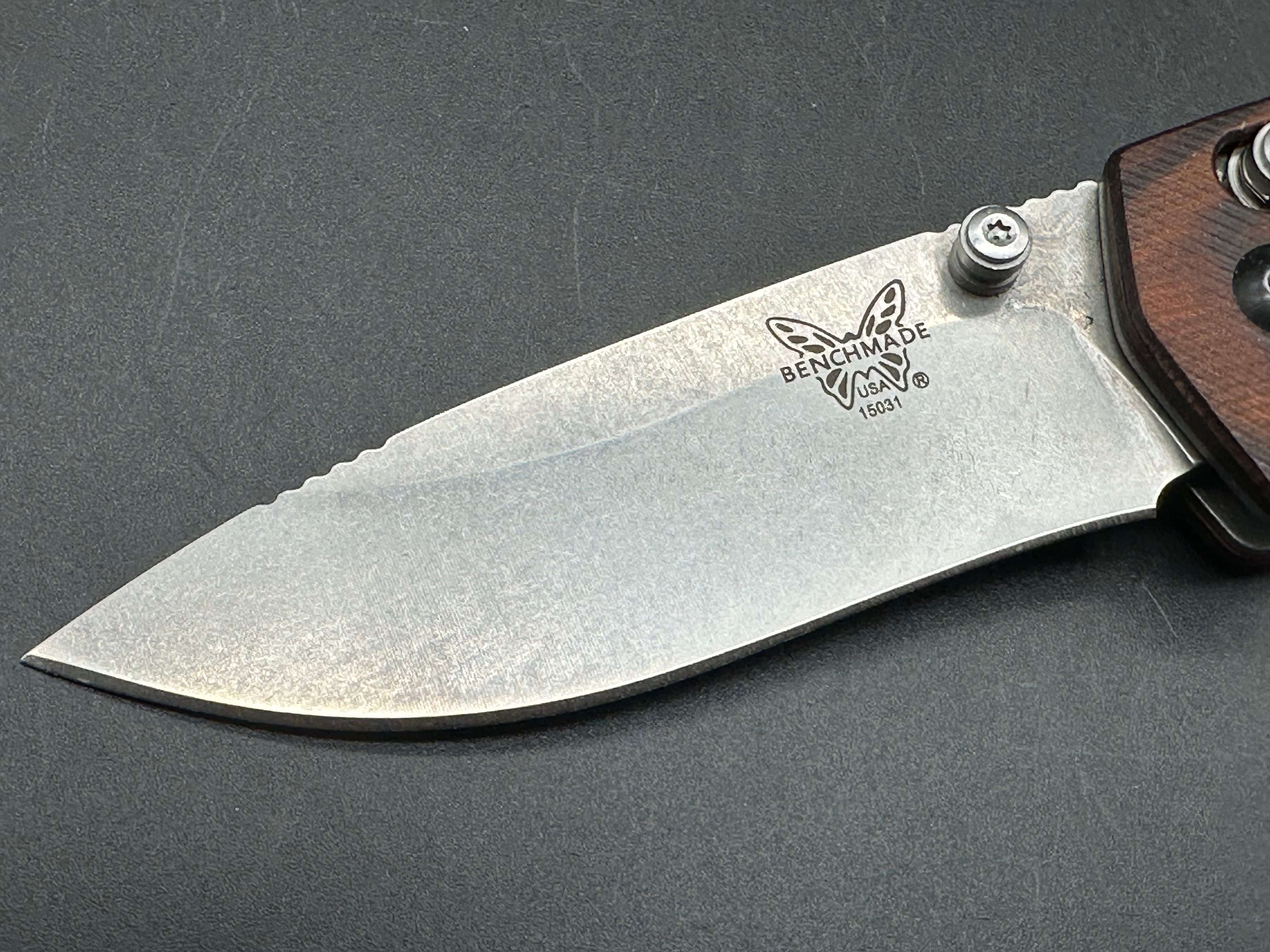 Benchmade North Fork AXIS Lock Folding Knife - D2 Steel Blade, Wood Handle - Perfect for Camping, Hunting & Outdoor Adventures