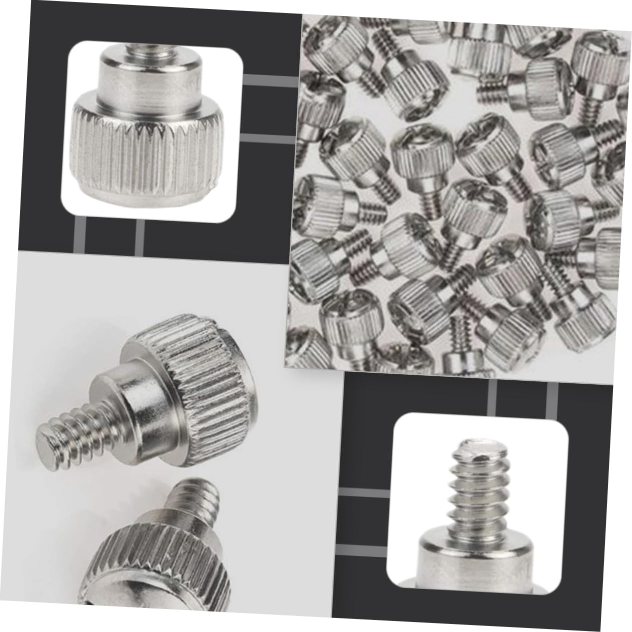 Homoyoyo 100pcs Computer Case Screws Kit - Knurled Thumbscrews for PC Case, Motherboard & Hard Drive Installation - Silver Finish - Perfect for PC Building, Repair & Maintenance