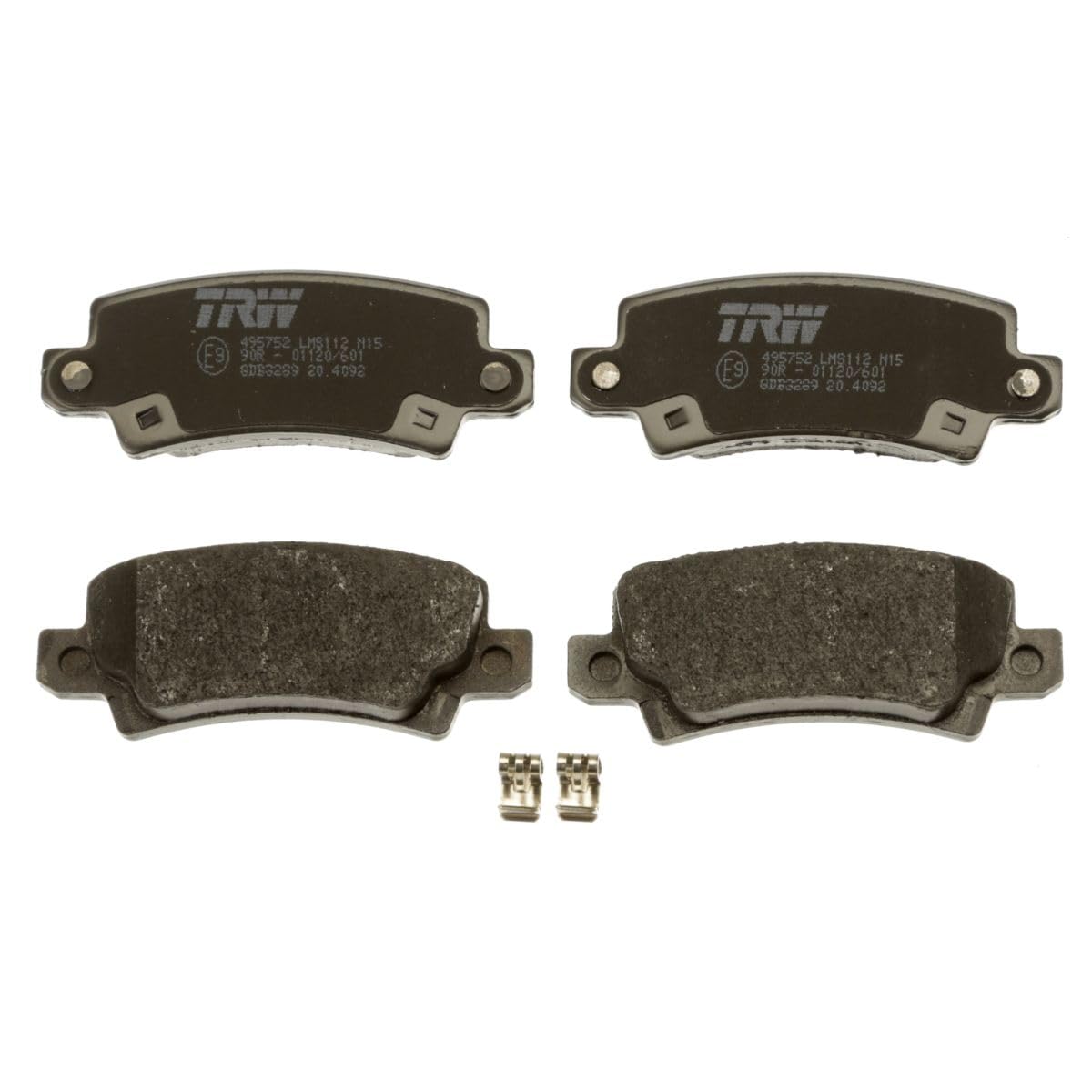 TRW GDB3289 Rear Brake Pads Set - Premium Replacement Brake Pads for Rear Axle | Perfect for Sedans, SUVs & Trucks | Smooth Stopping Power & Long-Lasting Performance