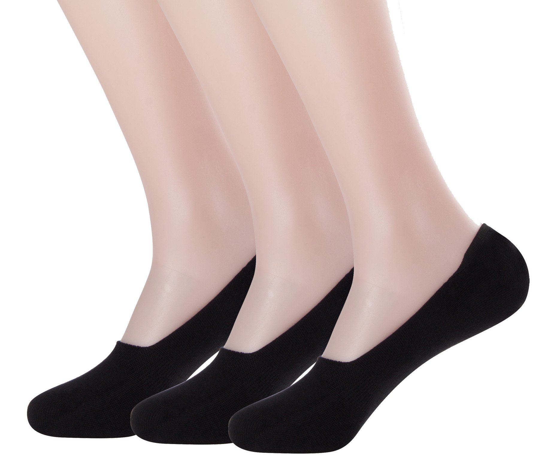 MOOCHI Men's No Show Socks 3-Pack - 100% Cotton Breathable Invisible Liner Socks for Sneakers & Loafers - Perfect for Casual Wear, Gym & Daily Comfort