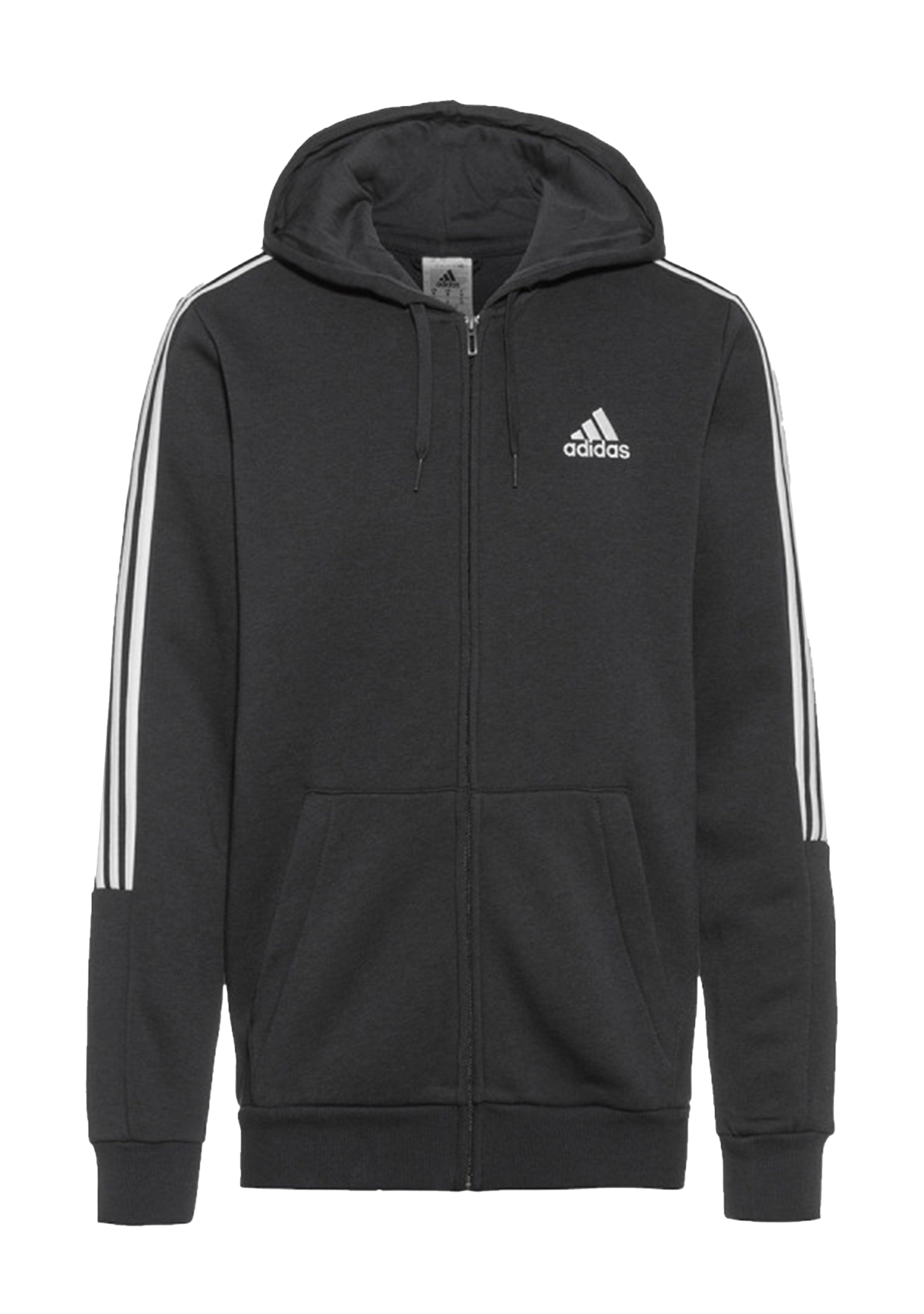 Adidas Men's Essentials 3-Stripes Fleece Full-Zip Hoodie - Warm & Comfortable Athletic Pullover for Gym, Running & Casual Wear