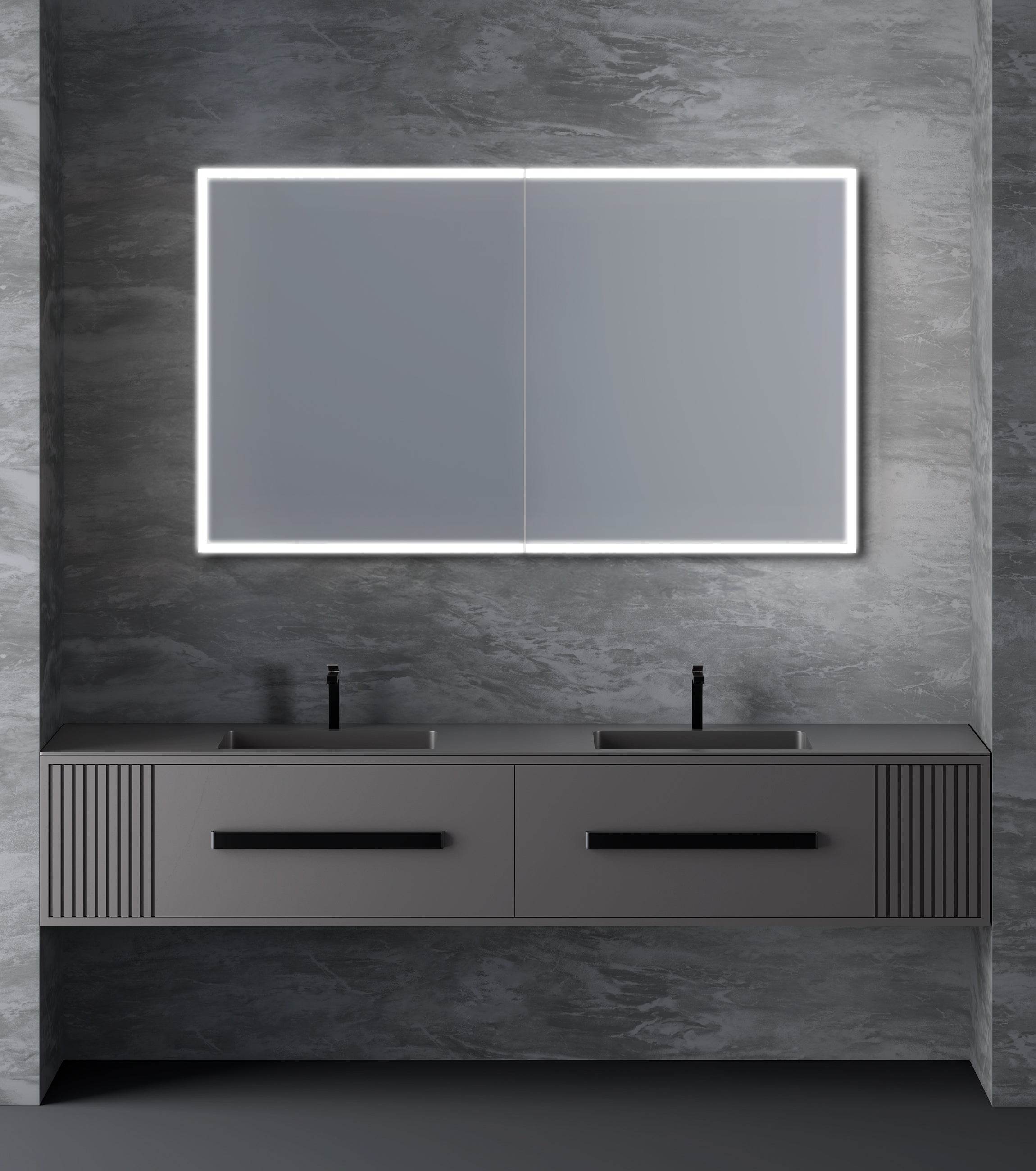 Dhalia LED Bathroom Medicine Cabinet with Defogger & 3X Magnifying Mirror - 5 Size Options for Vanity, Makeup, and Bathroom Storage