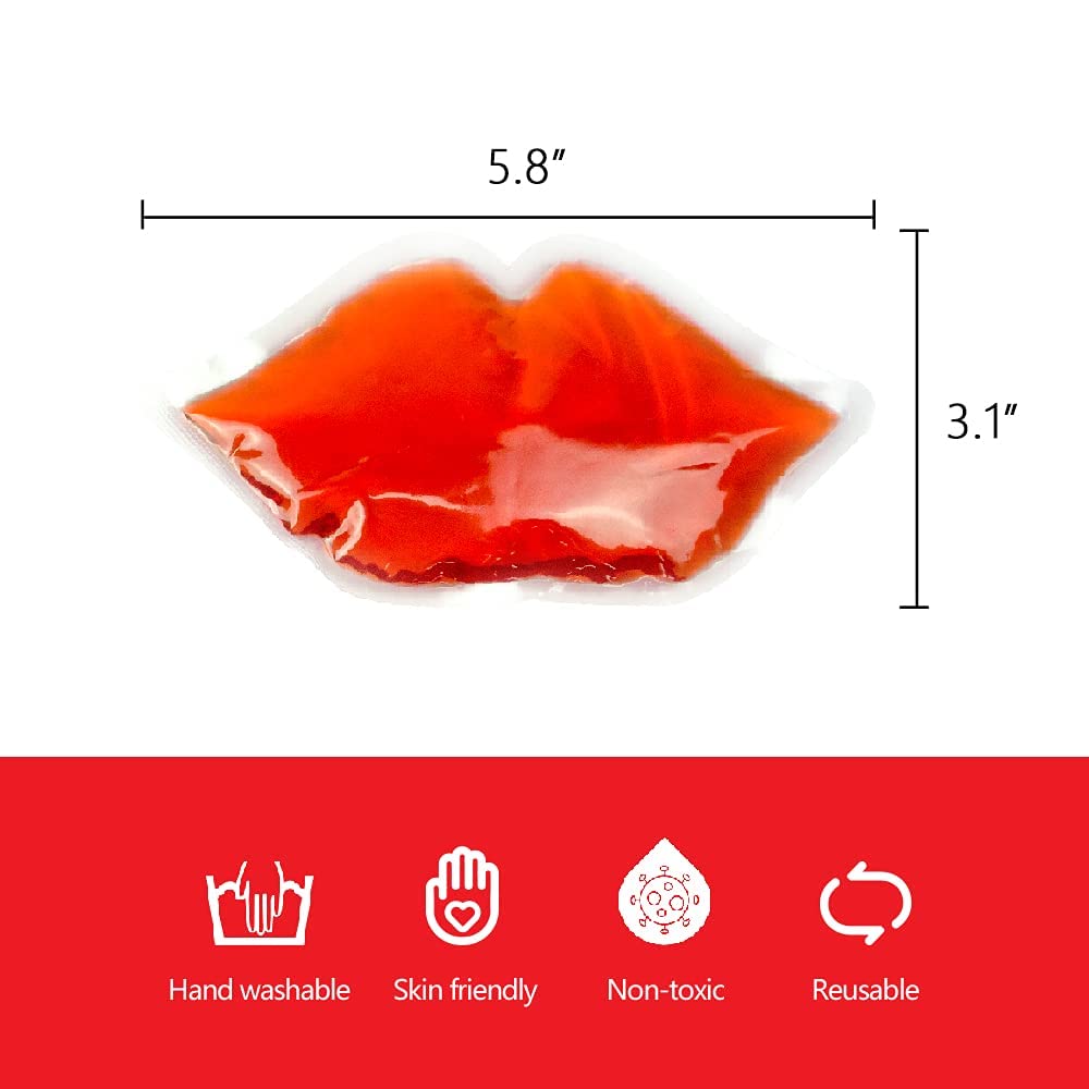 4 Pack Reusable Gel Lip Ice Packs for Lip Filler Recovery, Swelling Relief & Pain Management - 5.8