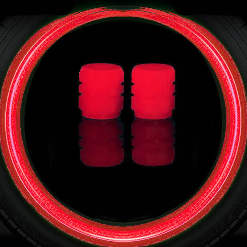 Glow in Dark Tire Valve Caps - Universal for Car, Truck, SUV, Bike - Night Riding Safety