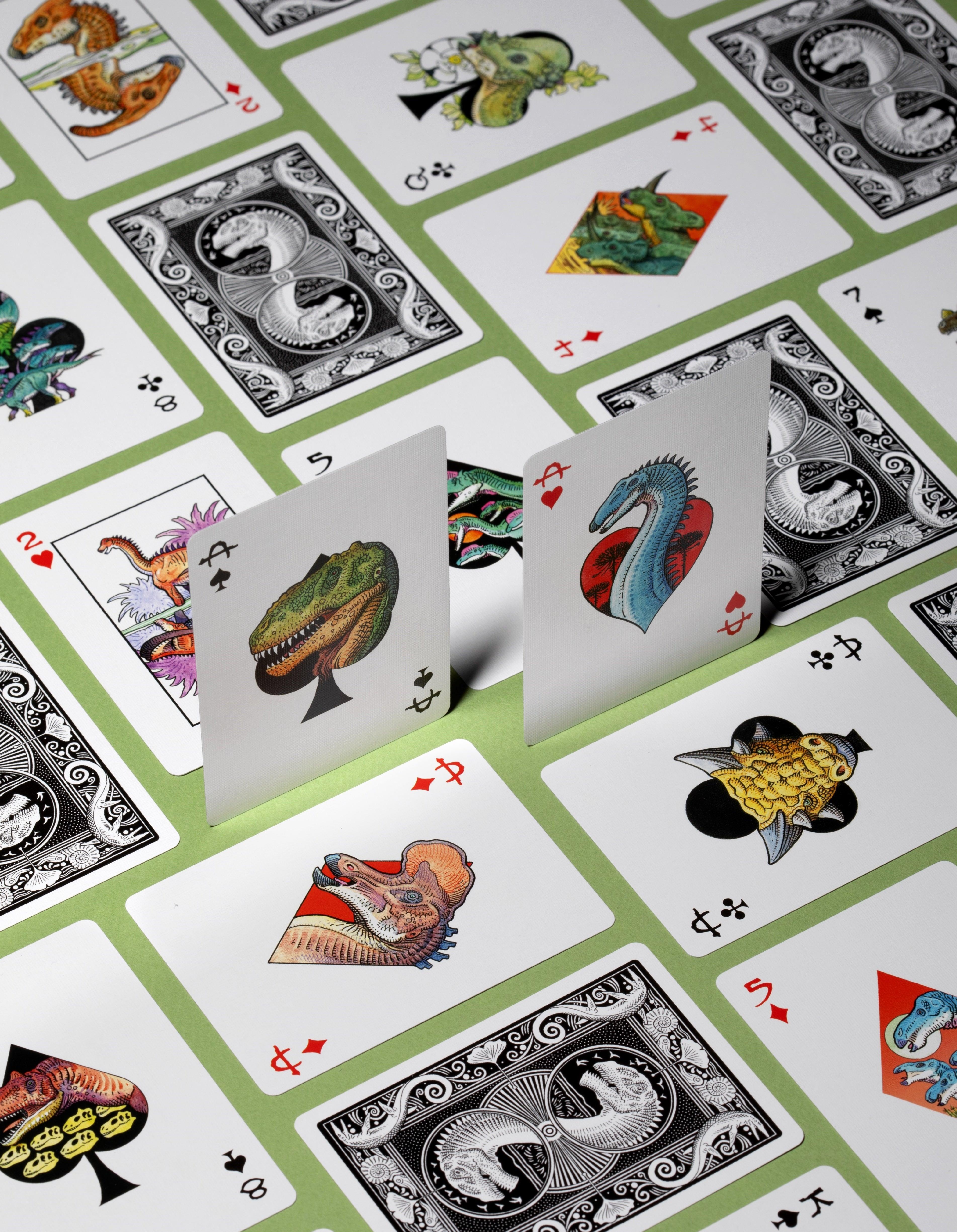 Dinosaur Playing Cards - 52 Unique Dinosaur-Themed Cards for Family Game Night & Collectors | Perfect for Poker, Magic Tricks & Educational Fun