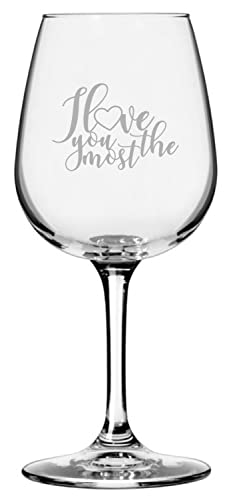 Valentine's Day Wine Glass - 12.75oz Etched with Love Quotes for Romantic Dinners