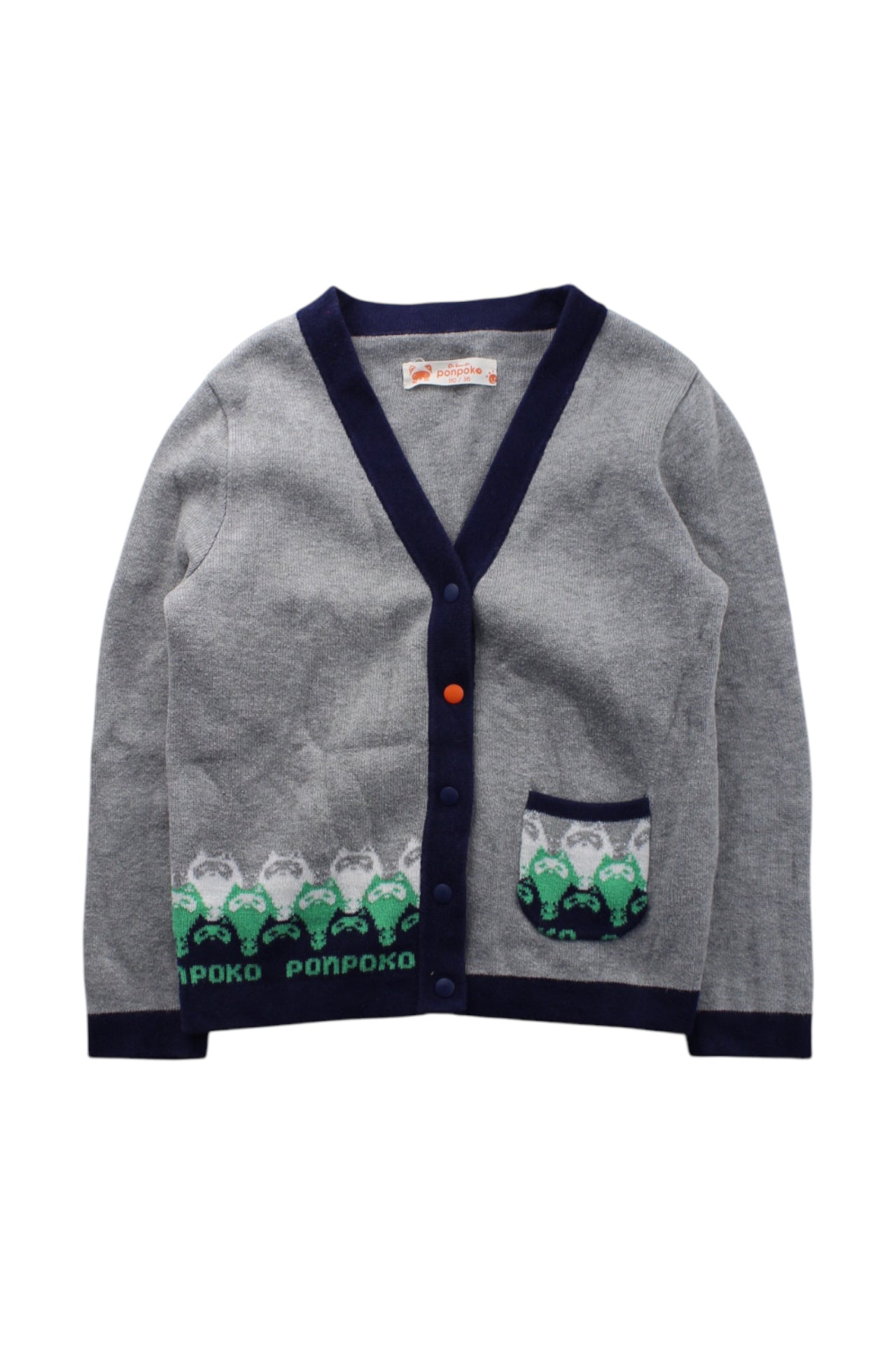 Ponpoko Cardigan for Kids Size 4T - Soft Cozy Knit Sweater for Toddlers - Perfect for Preschool, Playdates & Family Outings