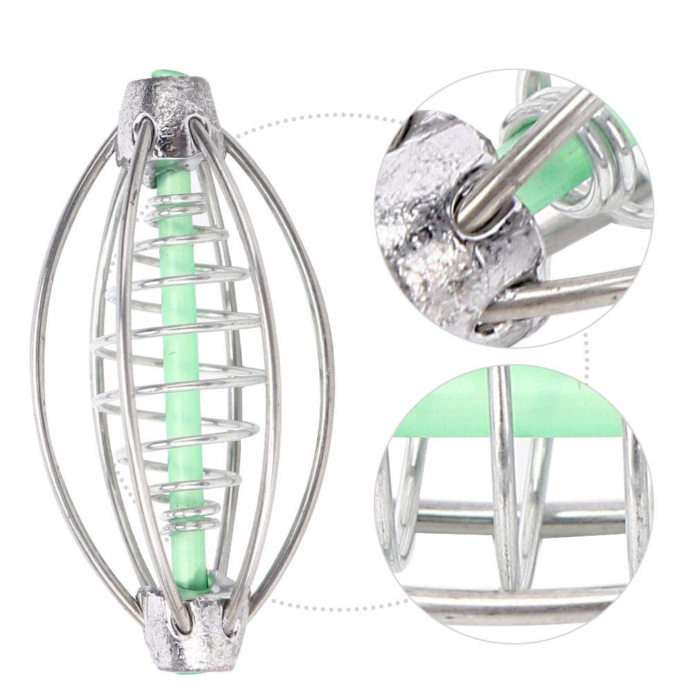 **10Pcs Stainless Steel Carp Fishing Feeder Bait Holder Spring - Durable 36g Bait Cage Tackle Accessory with Pendant Bead for Carp Fishing | Perfect for Freshwater & Lake Fishing**