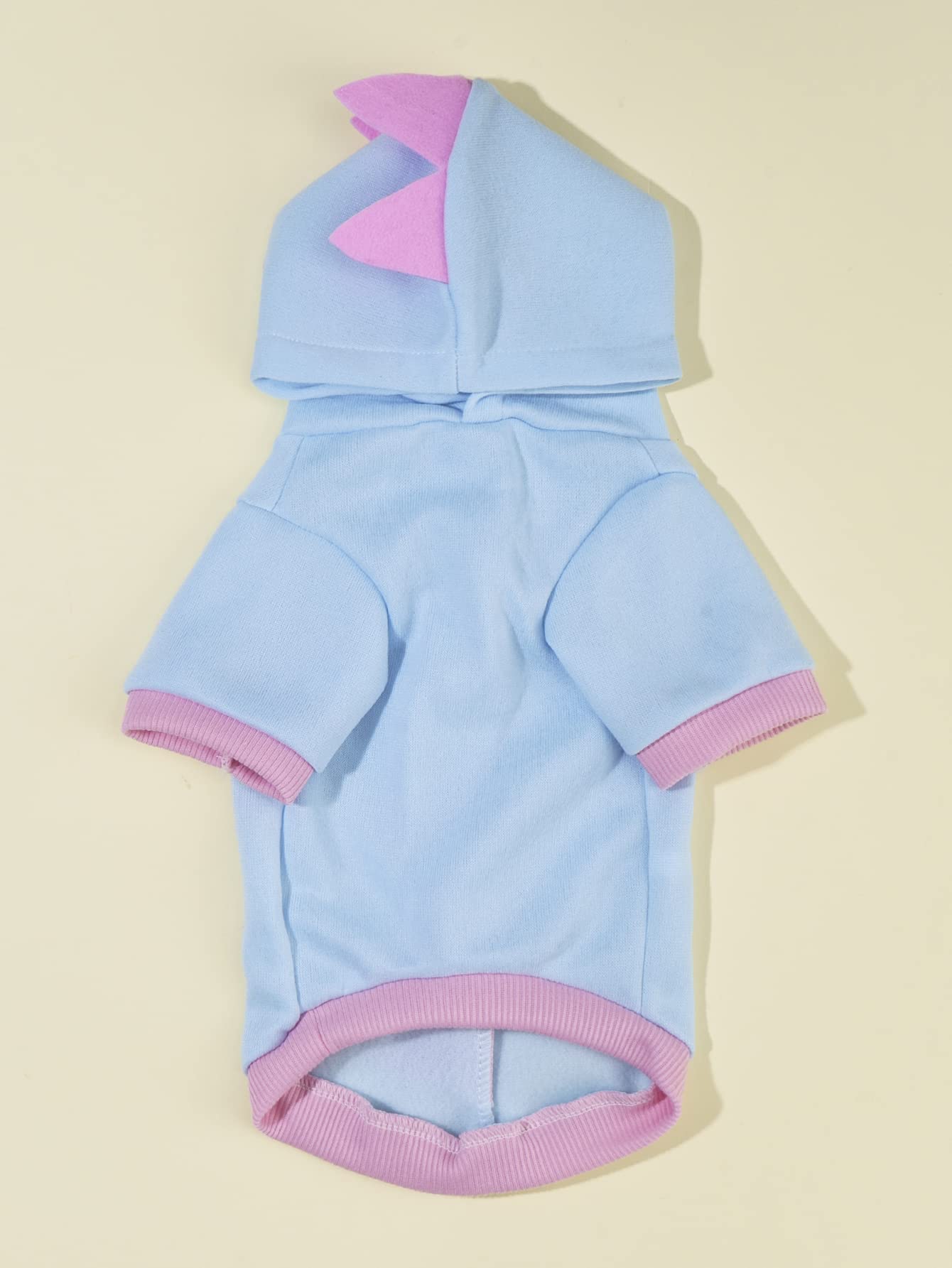 QWINEE Dinosaur Dog Hoodie - Warm Winter Dog Jacket for Small & Medium Dogs - Christmas Halloween Pet Costume - Cozy Puppy Kitten Outfit - Baby Blue Medium Size - Perfect for Cold Weather Walks & Holiday Parties