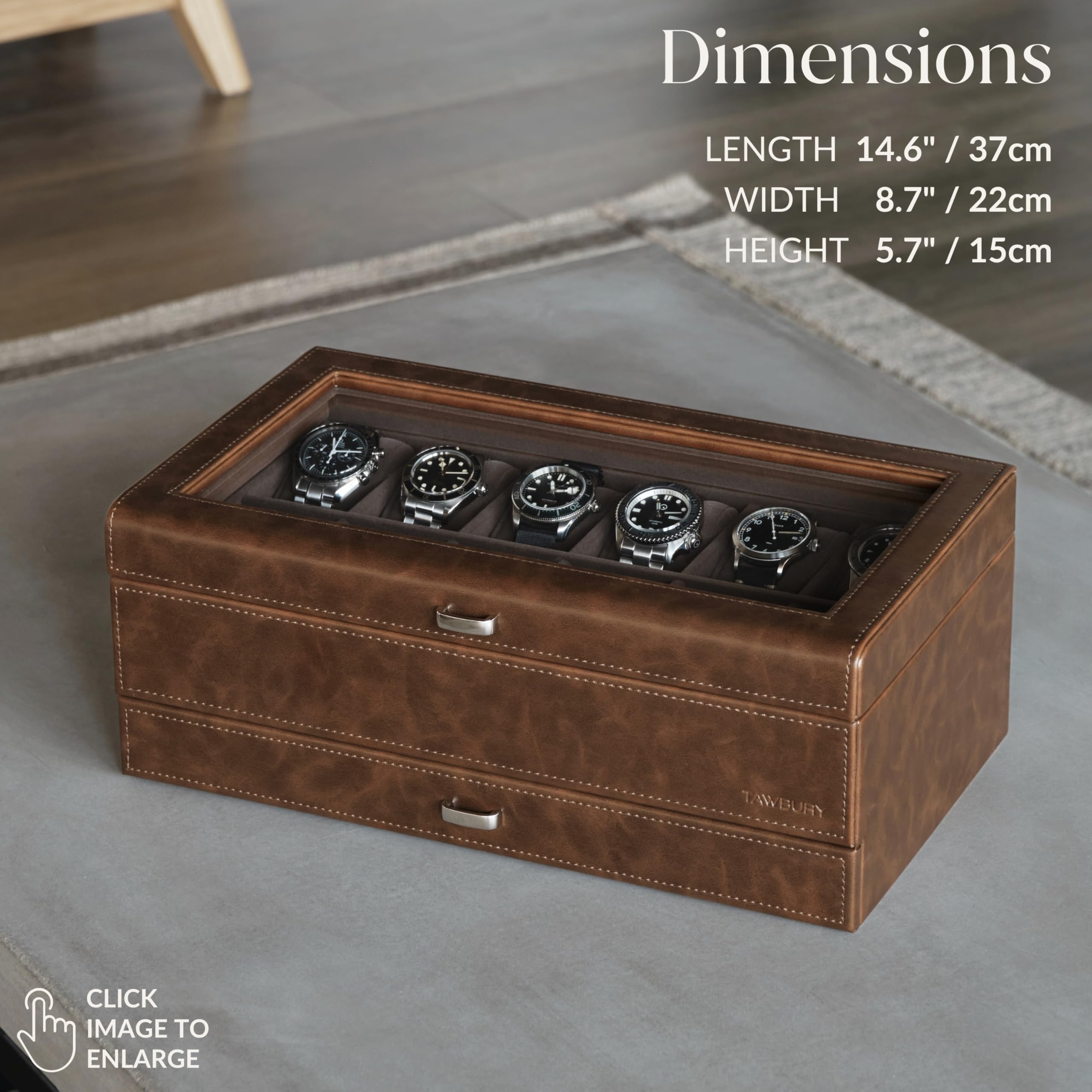 Luxury 12-Slot Watch Box for Men - Premium Watch Storage & Display Case for Home & Travel