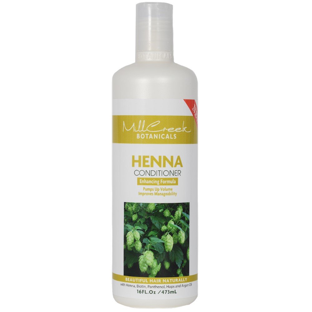 Mill Creek Henna Conditioner - Natural & Organic Hair Treatment for Shine & Strength, 16 fl. oz (473ml) - Ideal for Dry, Damaged Hair & Color-Treated Locks at Home or Salon