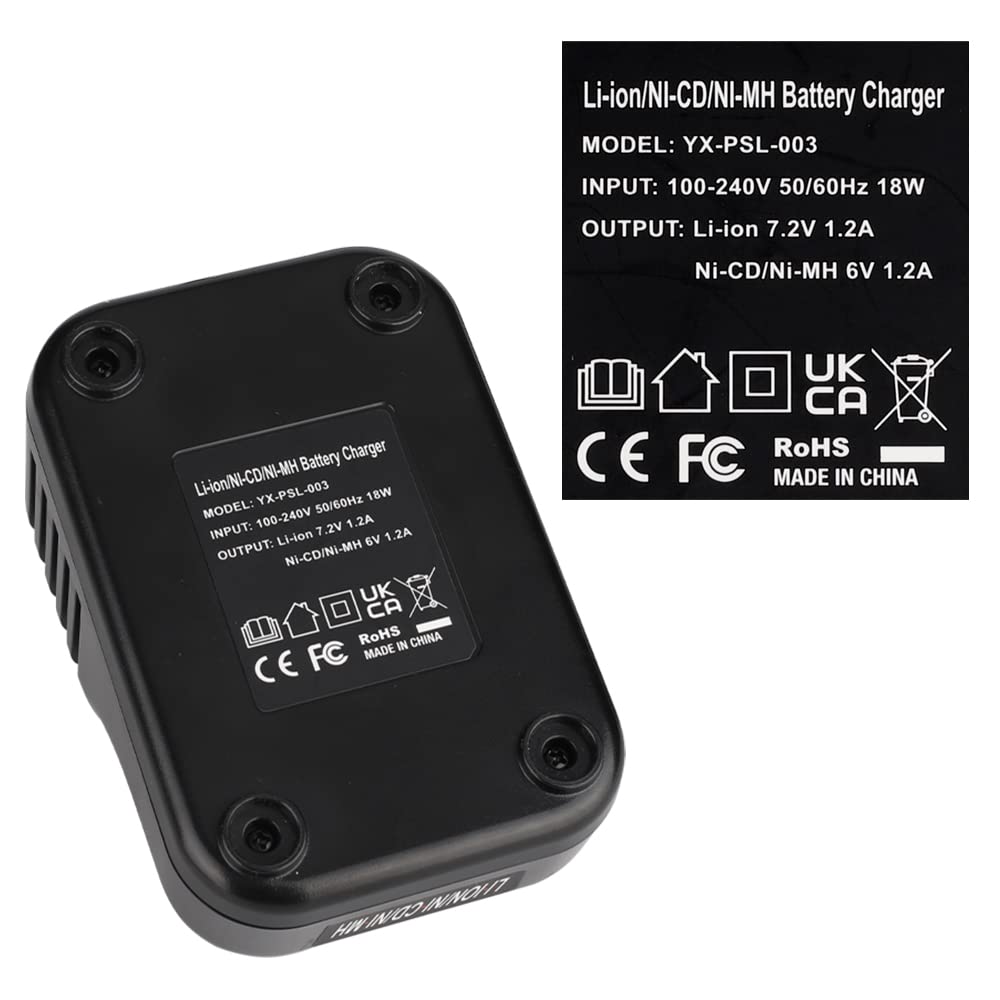 Choerinton Dual Chemistry Battery Charger for Paslode 7.2V Li-ion & 6V Ni-CD/Ni-MH - Replacement for 900200, 900476, 902667, 404400, 900400, 900420 - Perfect for Cordless Nail Guns and Construction Tools
