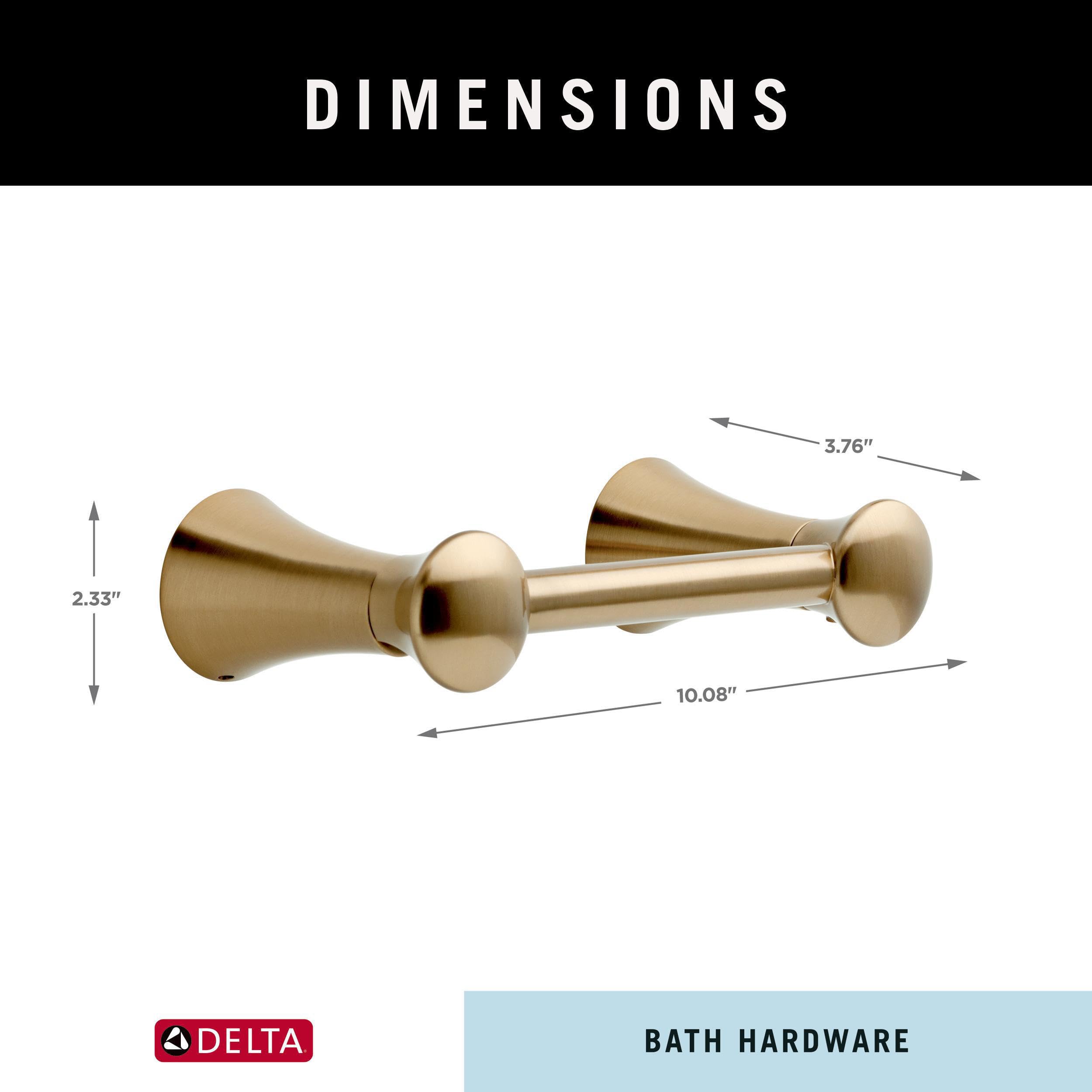 Delta Lahara 1-Pack Champagne Bronze Toilet Paper Holder - Wall-Mounted Pivoting Tissue Roll Holder for Bathroom Organization (73850-CZ) | Perfect for Modern Bathrooms, Powder Rooms & Guest Baths