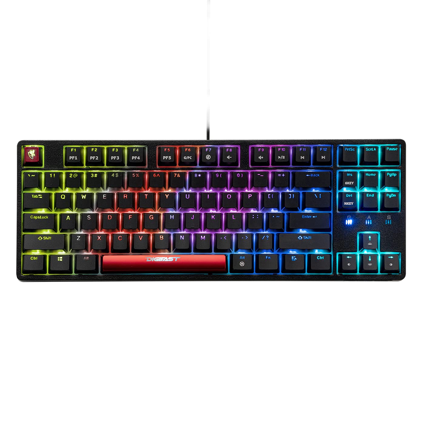 CS-21 Mechanical Gaming Keyboard with RGB Backlit - Tenkeyless TKL Keyboard with Cherry MX Blue Switches | Perfect for PC Gaming, Typing & Esports Tournaments