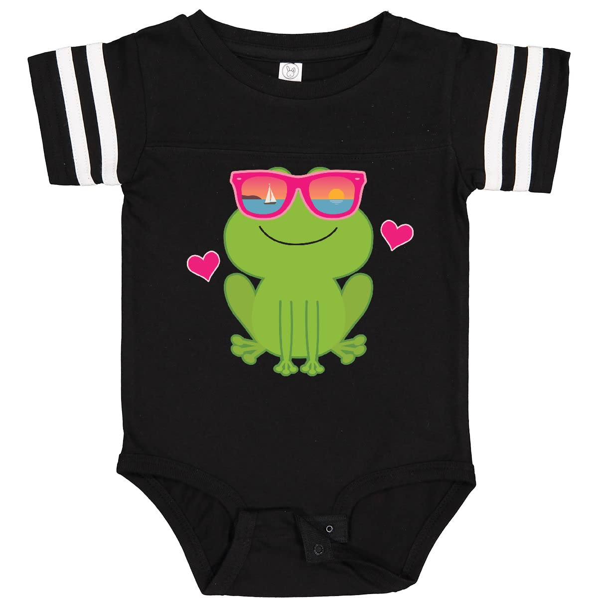 Inktastic Summer Frog Beach Vacation Sunglasses Baby Bodysuit - Cute Frog Design for Boys & Girls - Perfect for Beach Trips, Pool Parties & Summer Outfits