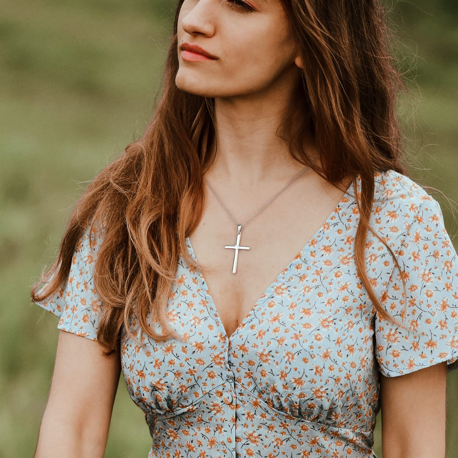 925 Sterling Silver Cross Pendant Necklace for Women - First Communion Gift, Religious Jewelry for Mom, Wife, Her - Perfect for Church, Weddings & Special Occasions