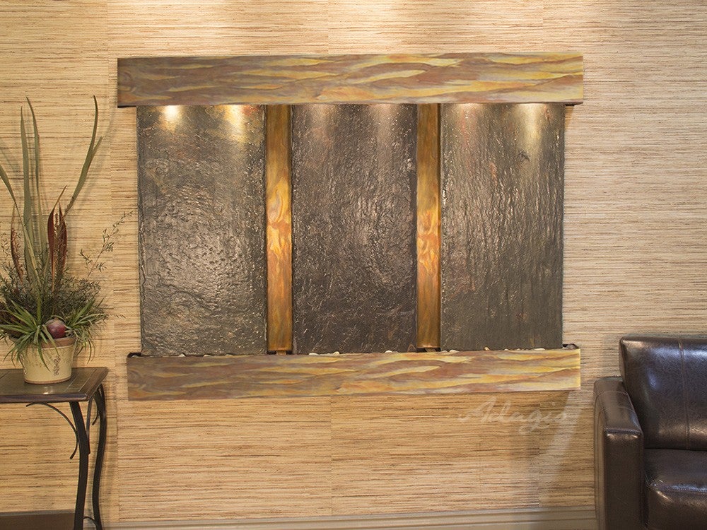 Adagio Olympus Falls Square Rustic Copper Multi-Color Natural Slate Tile OFS1004 - Perfect for Kitchen Backsplash, Bathroom Walls & Fireplace Surrounds