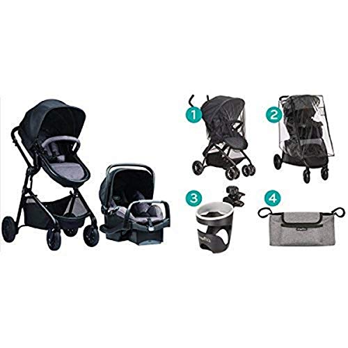 Evenflo Pivot Modular Travel System with Infant Car Seat & Stroller Accessories - Lightweight Baby Stroller for Newborns to Toddlers - Perfect for Shopping, Travel & Daily Walks