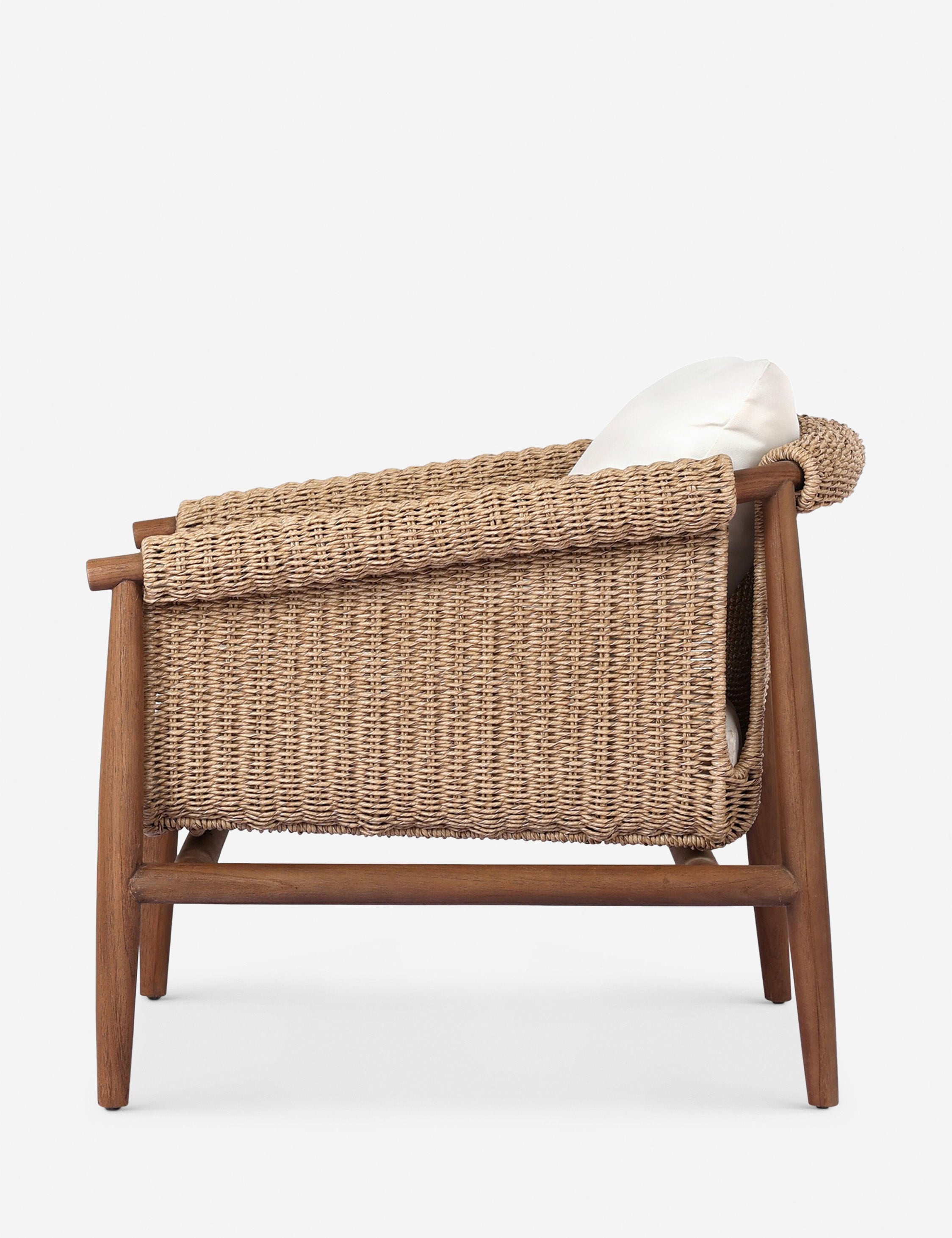Cantrelle Outdoor Accent Chair - Waterproof Wicker Patio Lounge Chair with Cushion, Perfect for Garden, Poolside, Deck & Backyard Relaxation