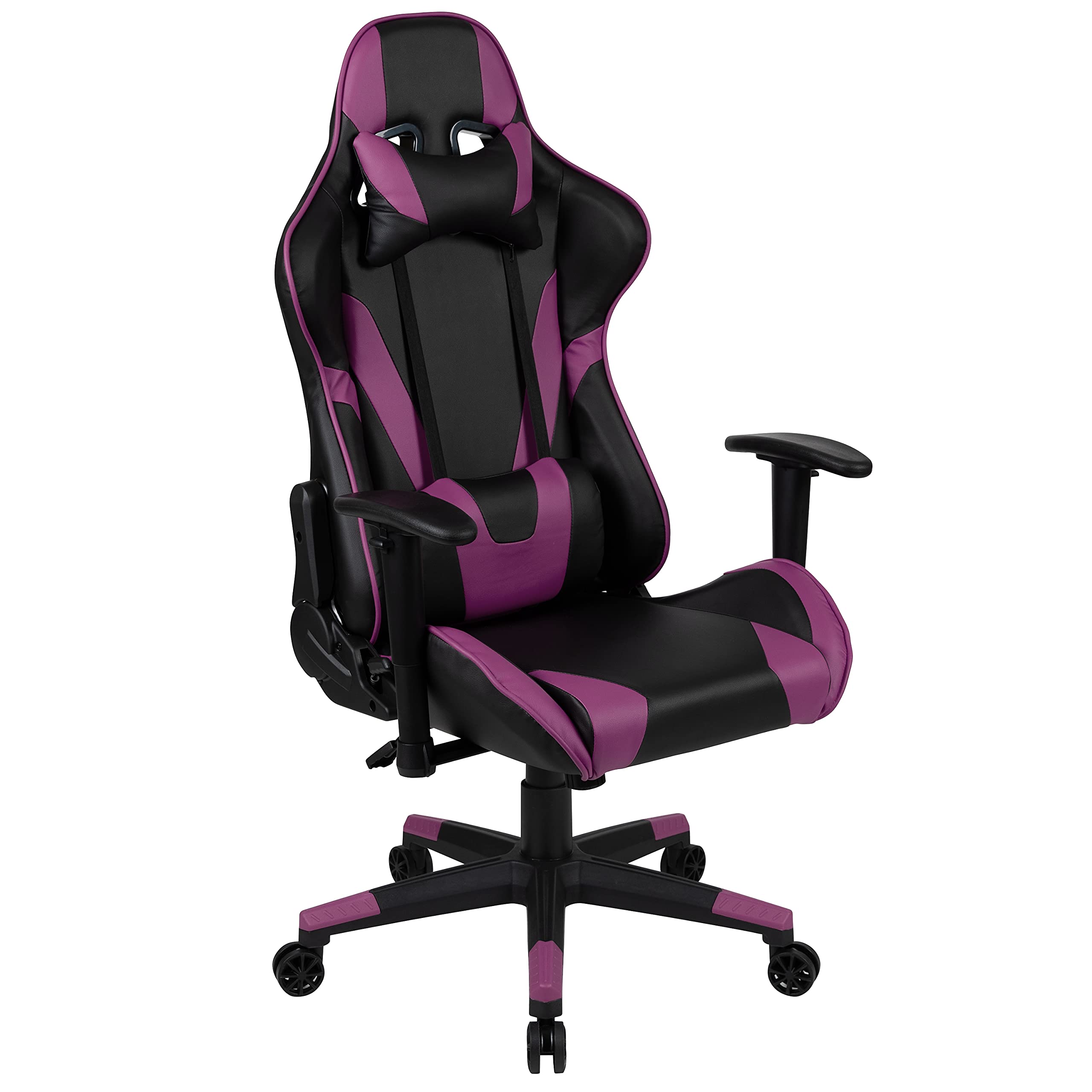 Ergonomic Gaming Chair - Adjustable Racing Office Computer PC Chair with Reclining Back & Swivel, Purple LeatherSoft - Perfect for Esports, Streaming & Home Office Work