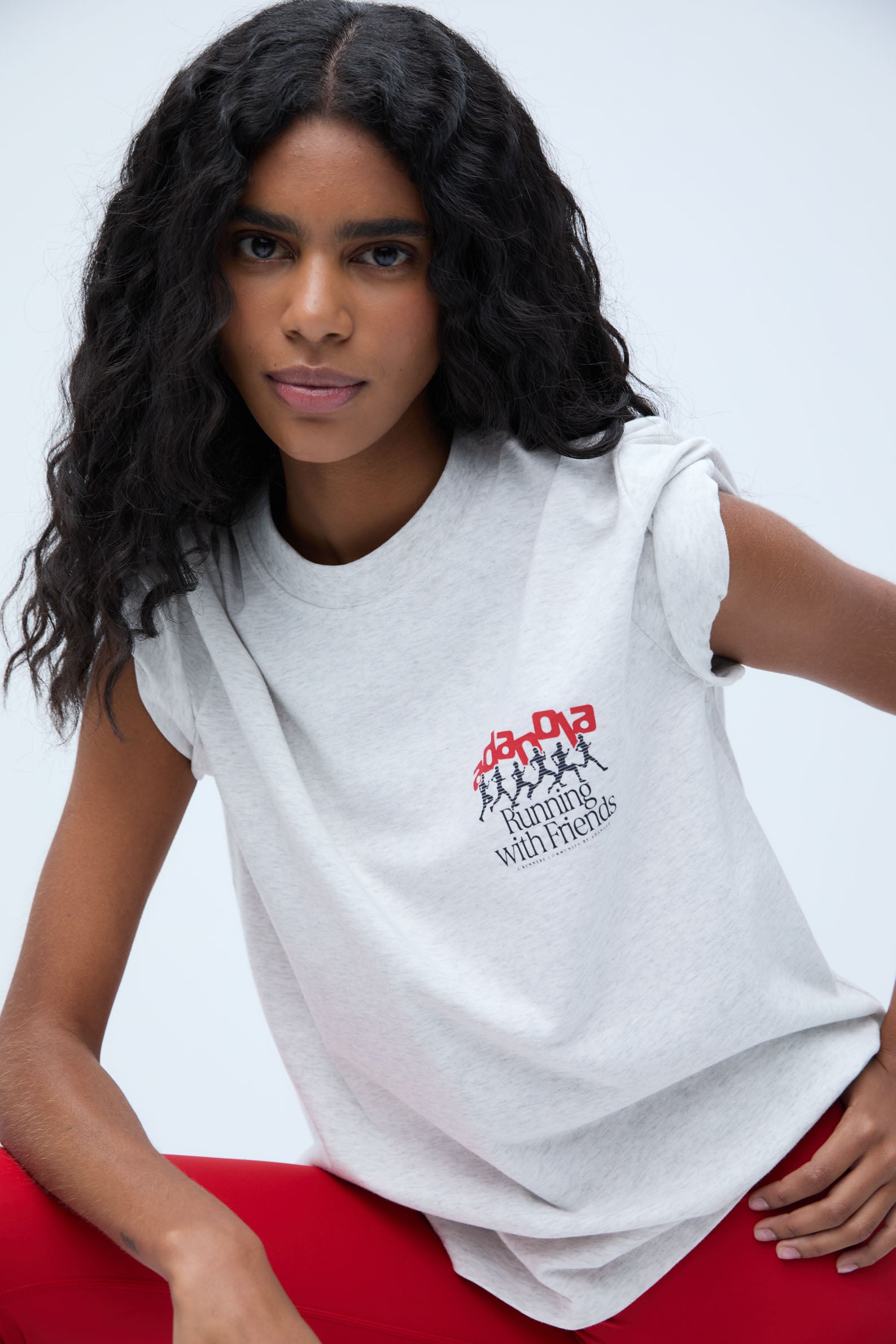 Breathable Oversized Short Sleeve T-Shirt for Runners - Light Grey Melange & Classic Red | Perfect for Jogging, Gym Workouts & Casual Wear