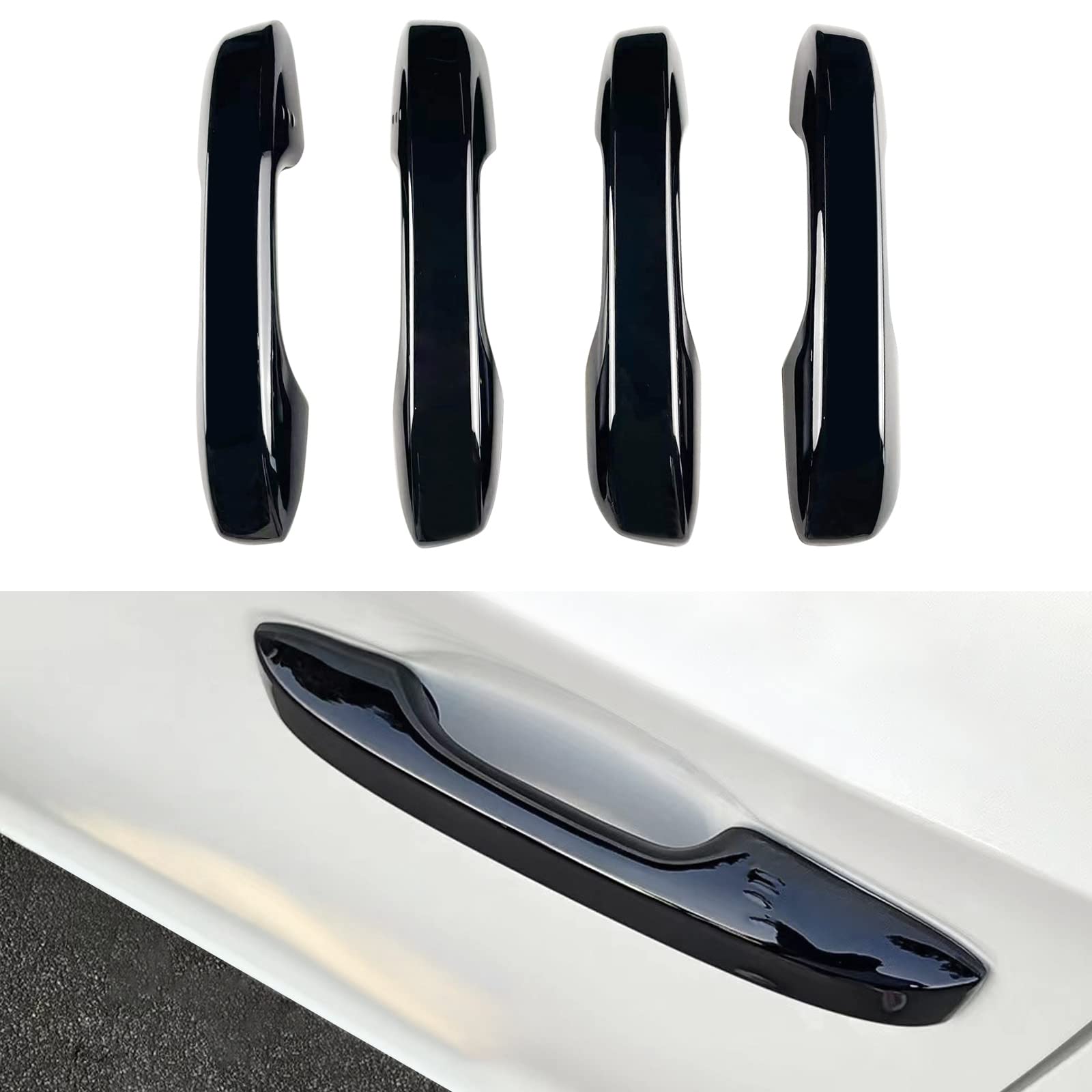 Premium Glossy Black Door Handle Covers Trim for Honda Civic 2022-2025, Accord/CR-V/HR-V 2023-2025 - Smart Auto Lock Compatible Car Accessories | Enhance Vehicle Style & Protection from Scratches