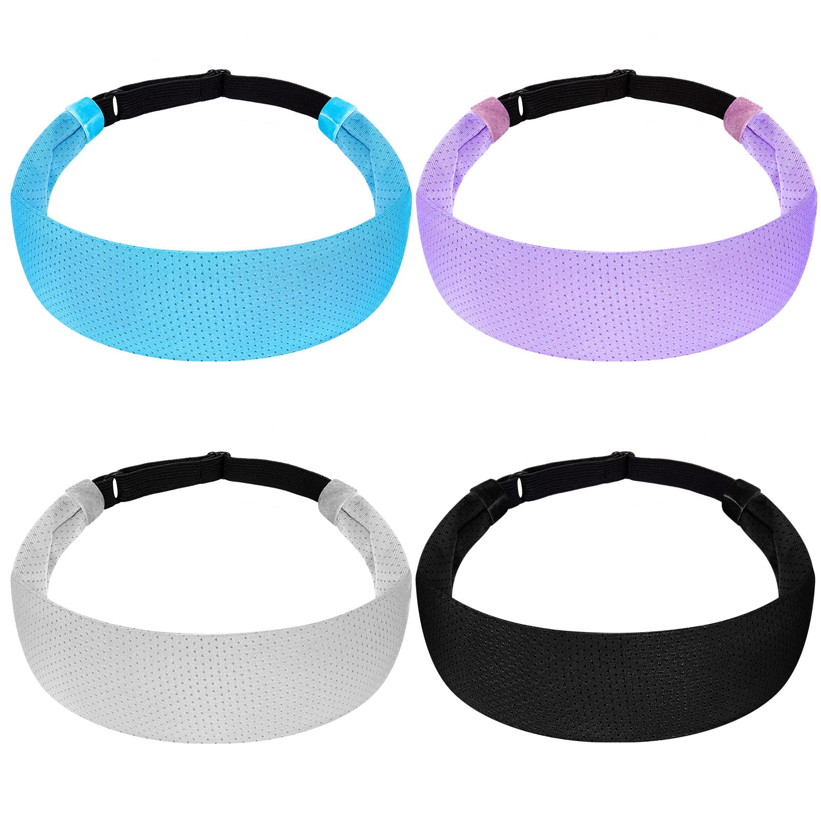 Yunlly 4 Pack Adjustable Sports Headbands for Women - Non-Slip Workout Sweatbands, Breathable Mesh Hair Bands for Running, Yoga, Soccer & Exercise - Perfect for Gym, Fitness & Active Lifestyle
