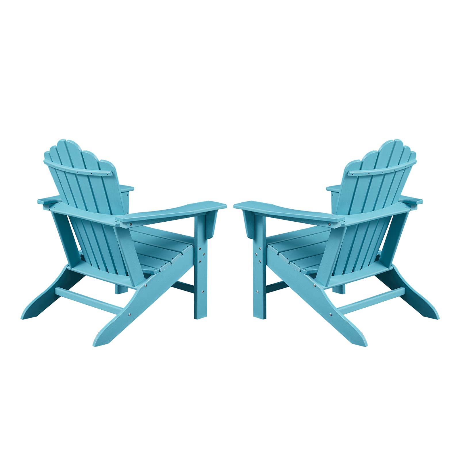 Lazyspace Classic Outdoor Adirondack Chair Set of 2 - Weather Resistant Garden, Porch, Patio & Backyard Furniture in Blue - Perfect for Relaxing, Sunbathing & Outdoor Gatherings