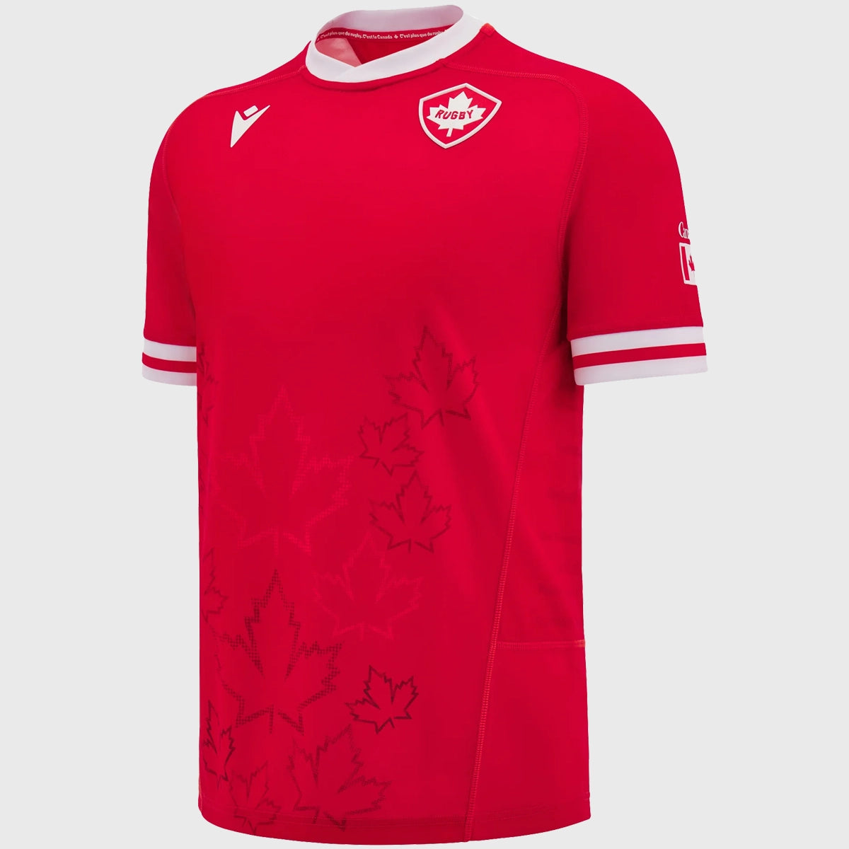 2024/25 Macron Canada Men's Home Replica Rugby Shirt - Authentic Football Jersey for Fans & Players - Perfect for Match Days, Training & Casual Wear