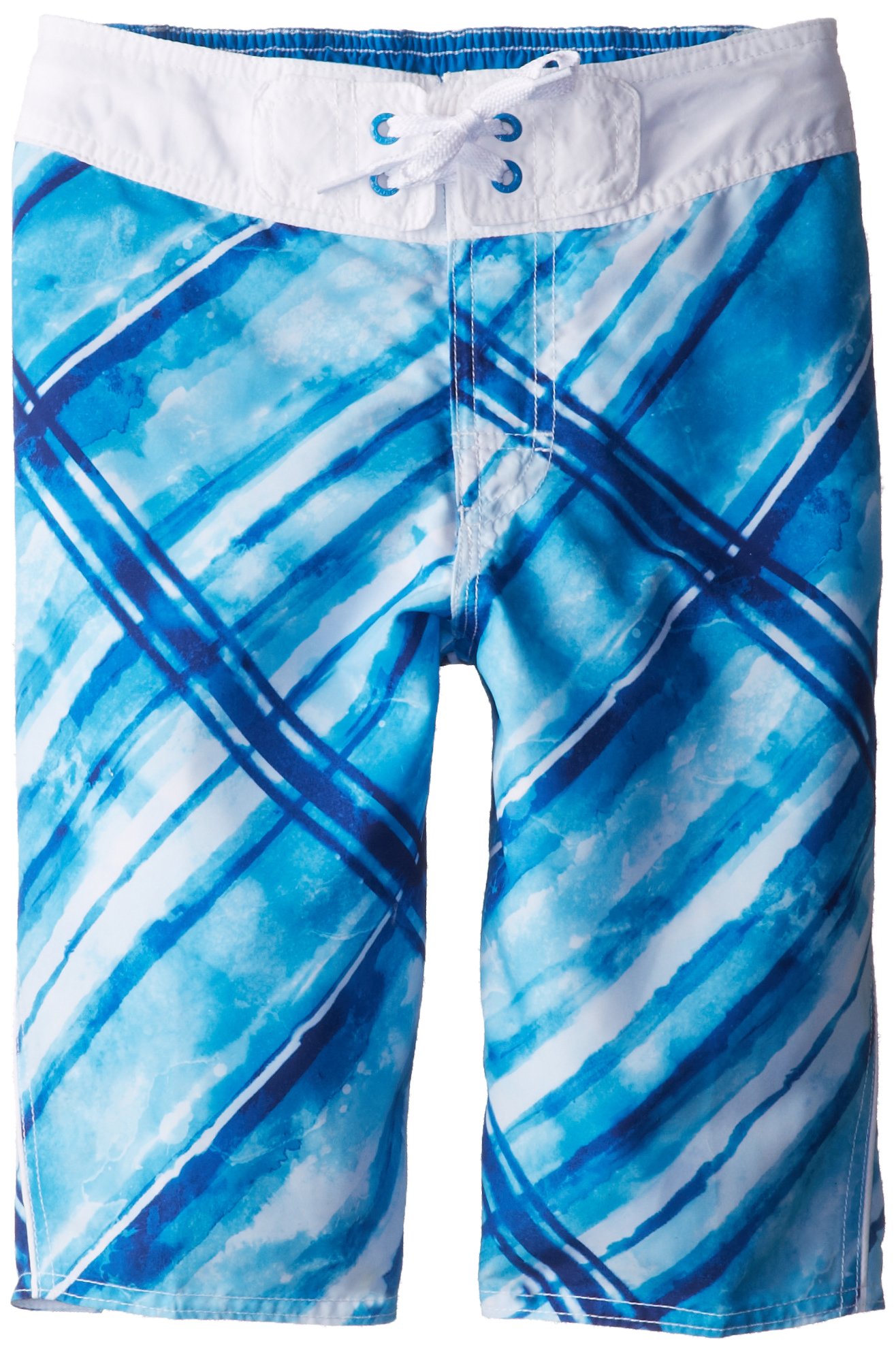 Speedo Big Boys' Watercolor Plaid Swim Trunks - Quick-Dry Board Shorts for Swimming, Beach & Summer Activities