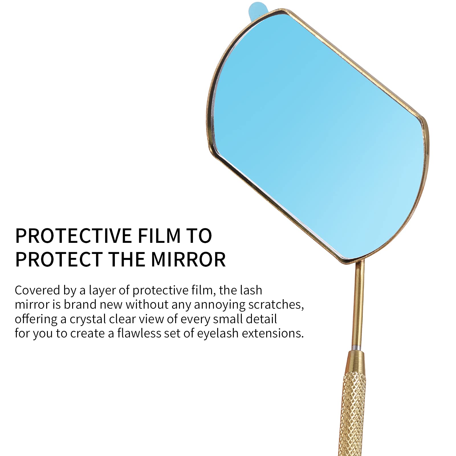 60mm Extra Large Lash Mirror for Eyelash Extensions - Detachable Stainless Steel Makeup Mirror with Stand (Gold) - Perfect for Professional Lash Artists & Home Beauty Routines