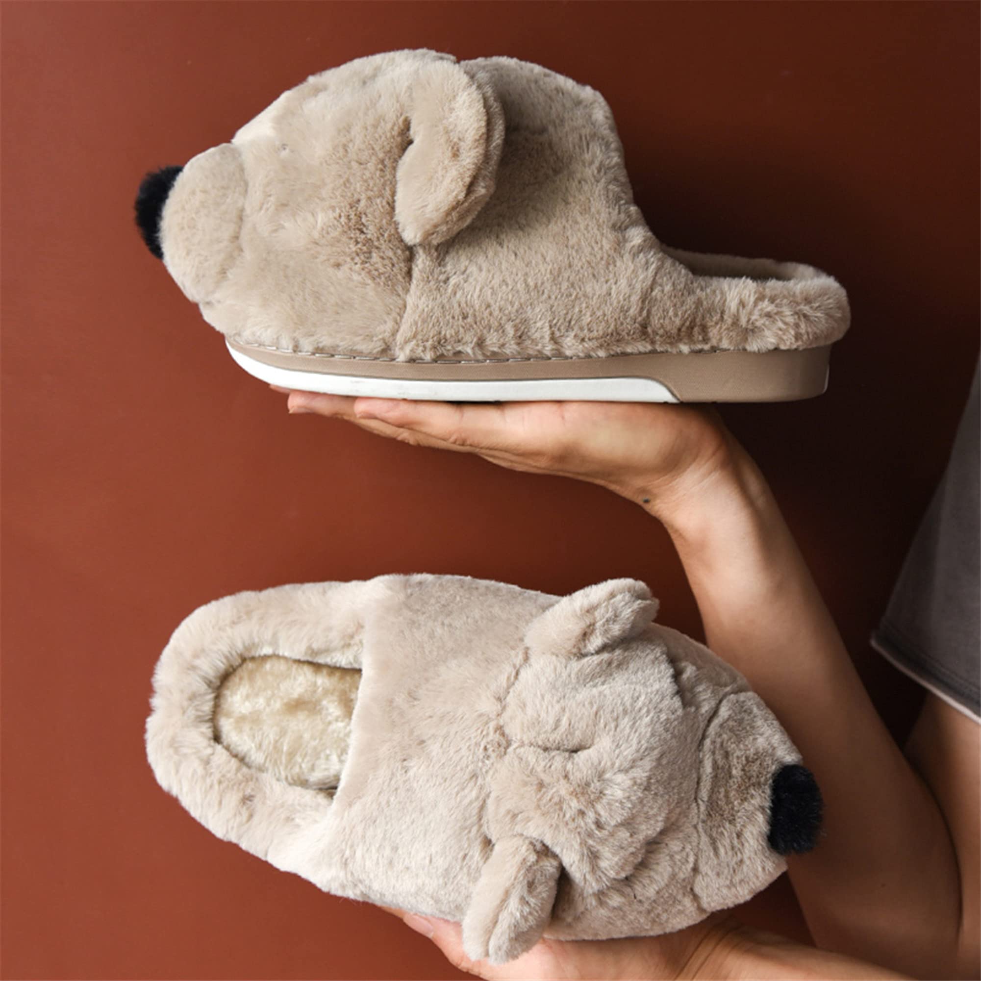LANFIRE Women's Cute Bear Slippers - Soft Plush Fuzzy Animal House Shoes for Winter Warmth | Cozy Indoor Cotton Slippers for Home, Lounge & Gift Giving